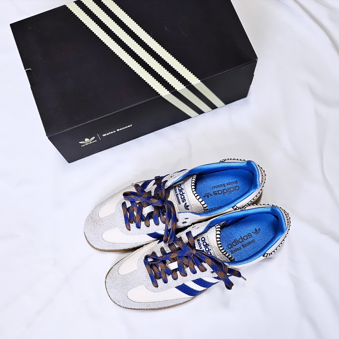 Adidas x Wales Bonner Samba Wonder Clay Royal Blue 착용 스타일 - 1