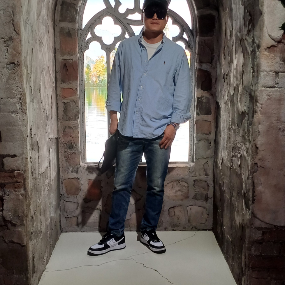 Nike Air Force 1 '07 Black White, Polo Ralph Lauren Custom Fit Oxford Shirt Blue 착용 스타일 - 3