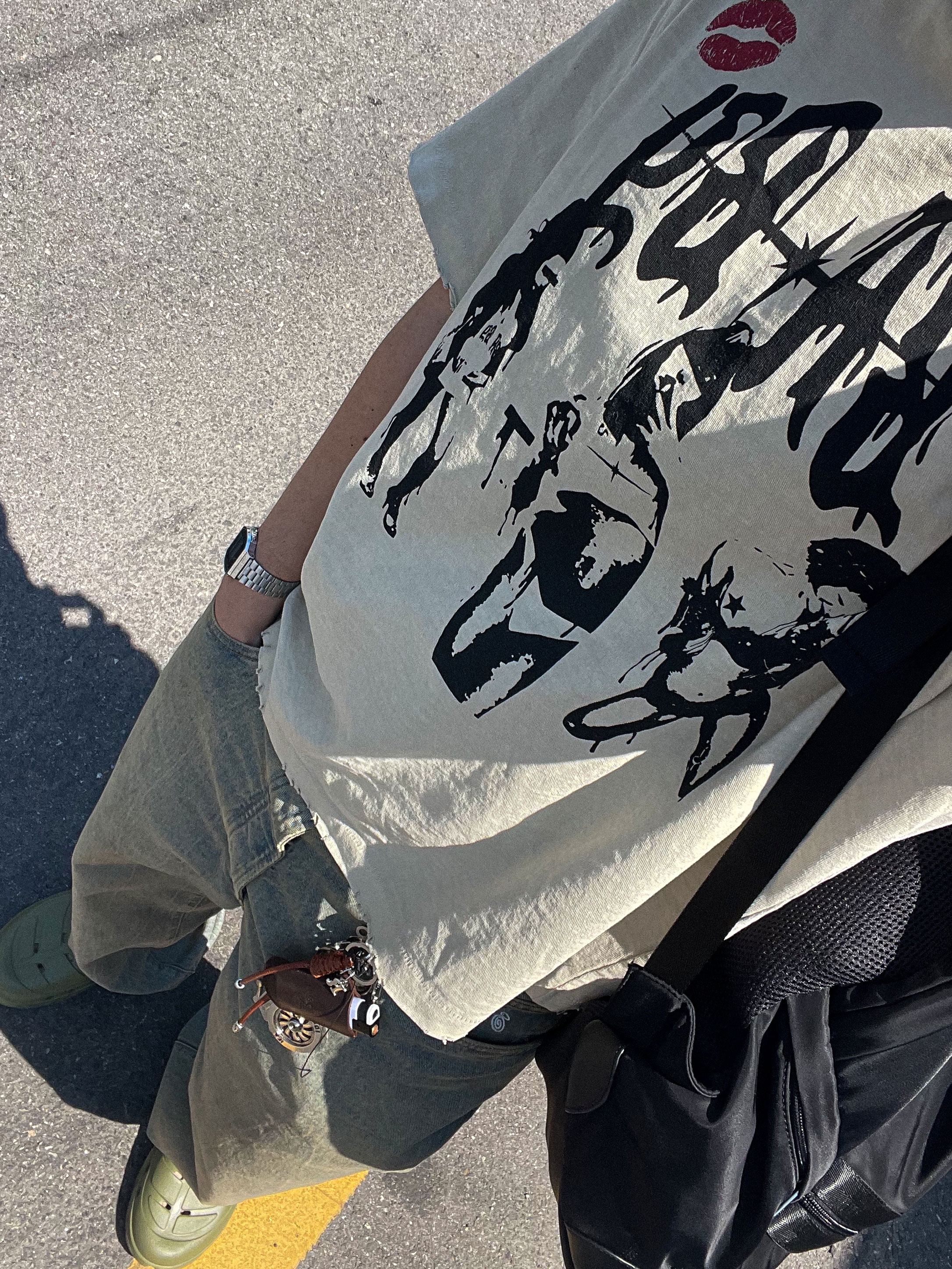 Stussy Denim Big OL' Jean Washed Beach Wash 착용 스타일 - 4