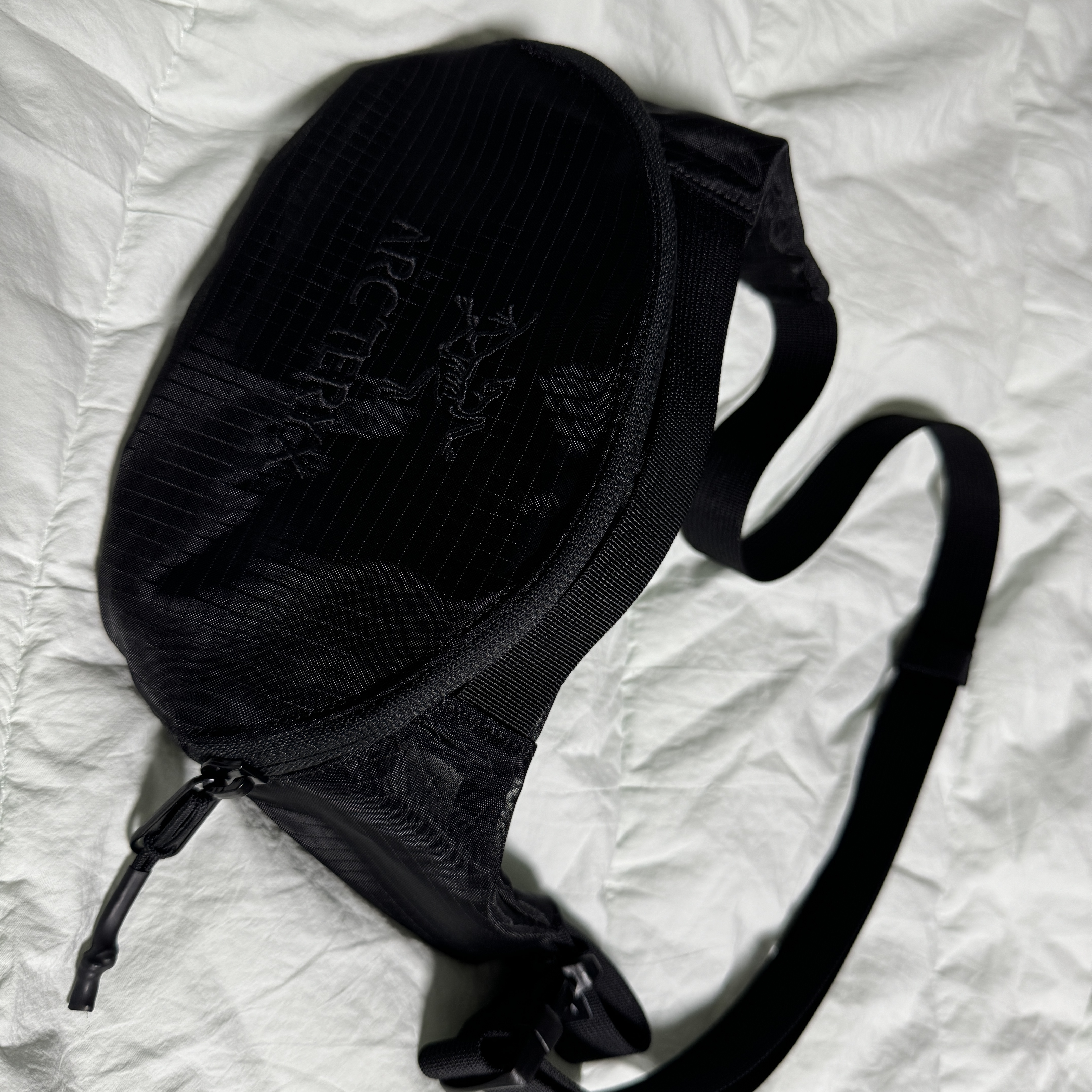 Arc'teryx System A Kraft Waist Pack Blackite 착용 스타일