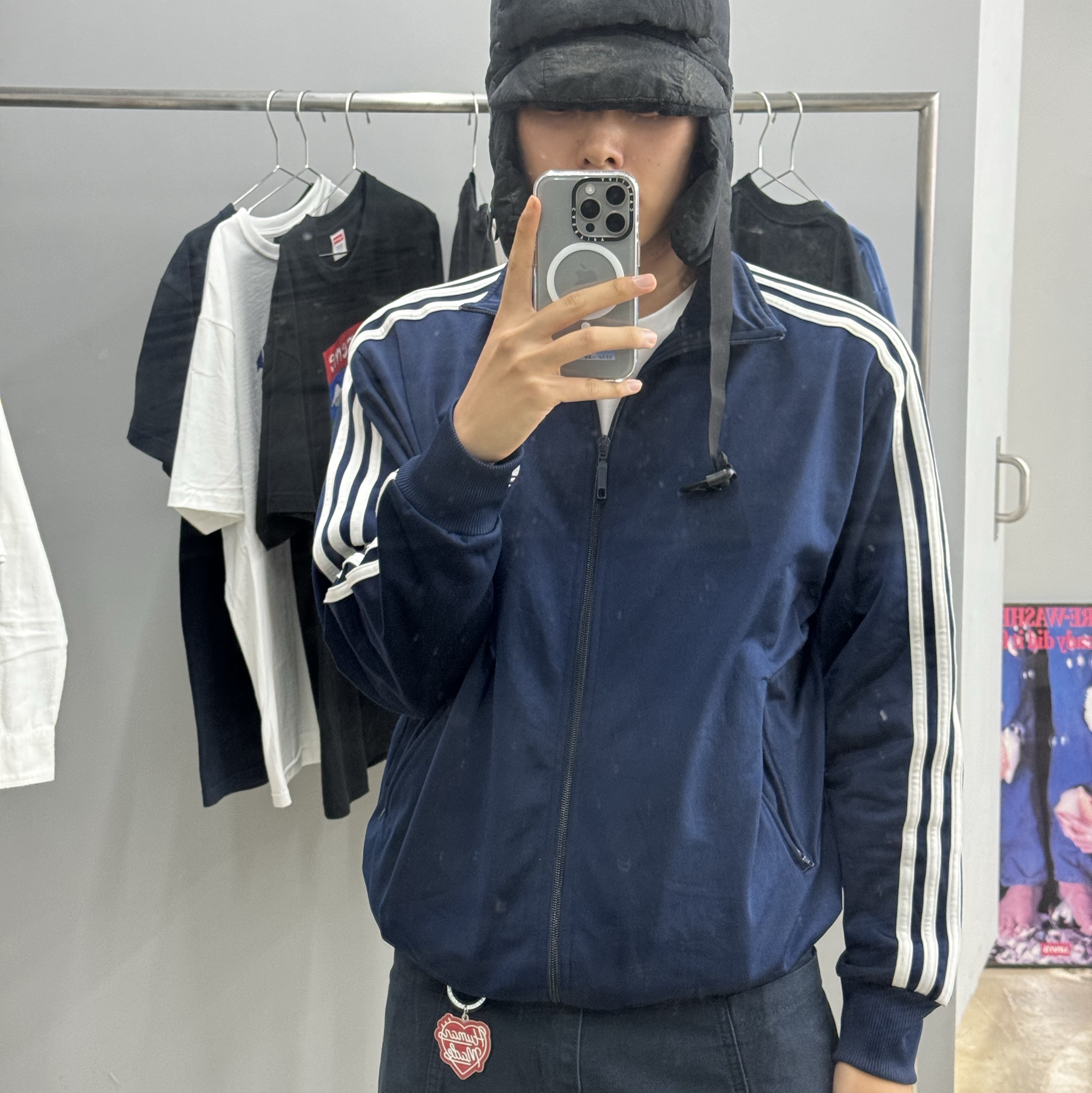 Human Made Heart Keyring Red, Human Made Carabiner 70mm Silver 착용 스타일