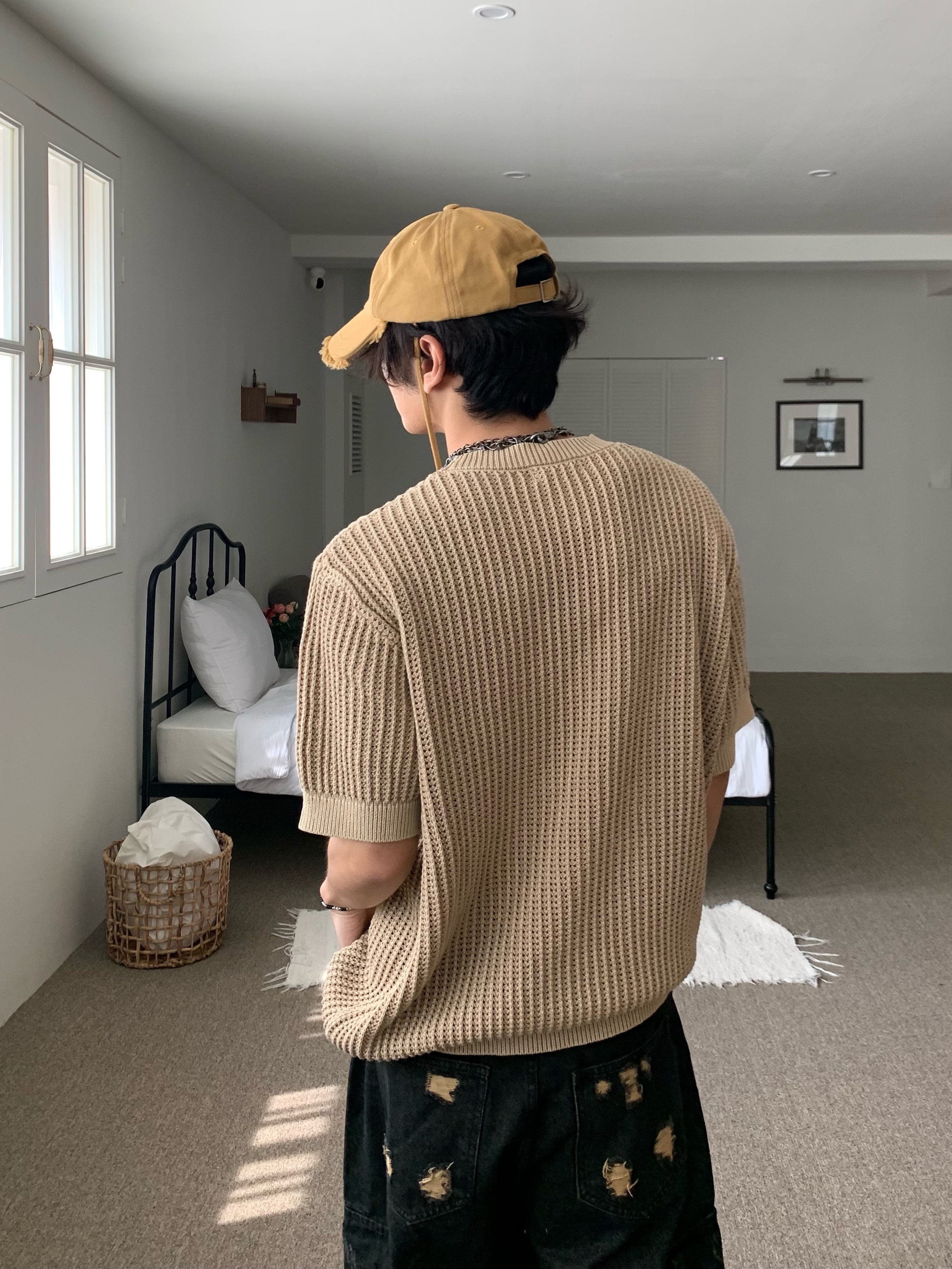 Jacquemus La Casquette Artichaut Fringe Baseball Cap Beige 착용 스타일 - 2