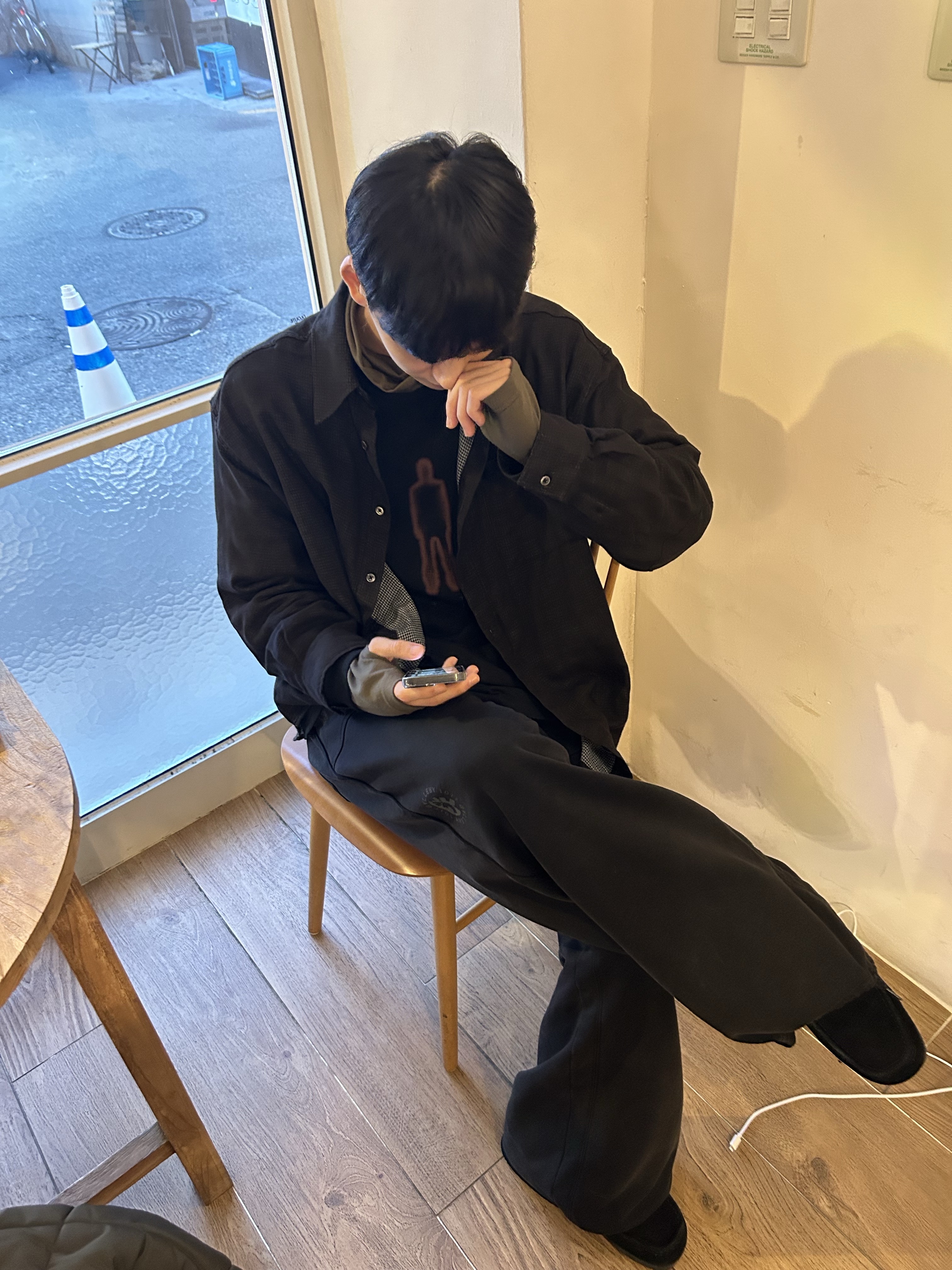 Polyteru 1011 Fatigue Sweatpants 1.2v Bleached Black, Polyteru Human Index Index Sweatpants Gray 착용 스타일 - 1