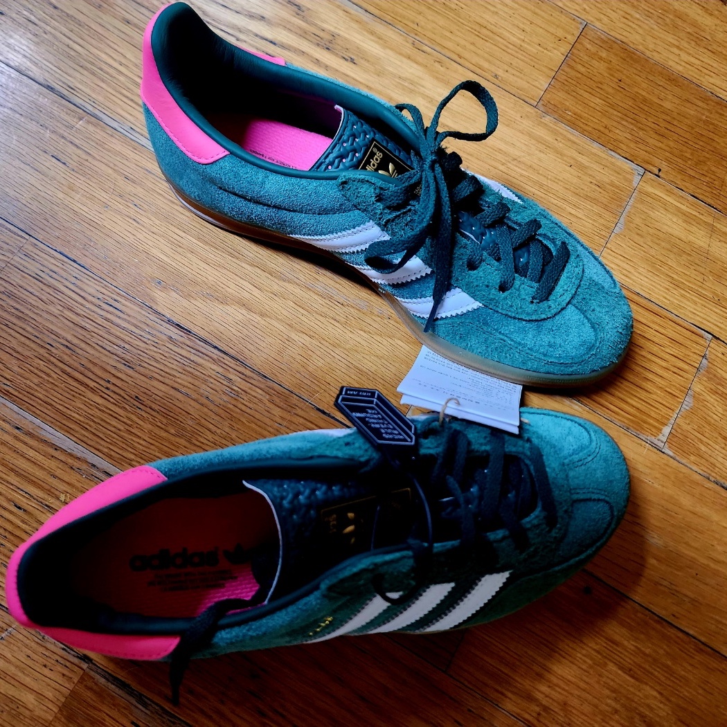 (W) Adidas Gazelle Indoor Collegiate Green 착용 스타일 - 2