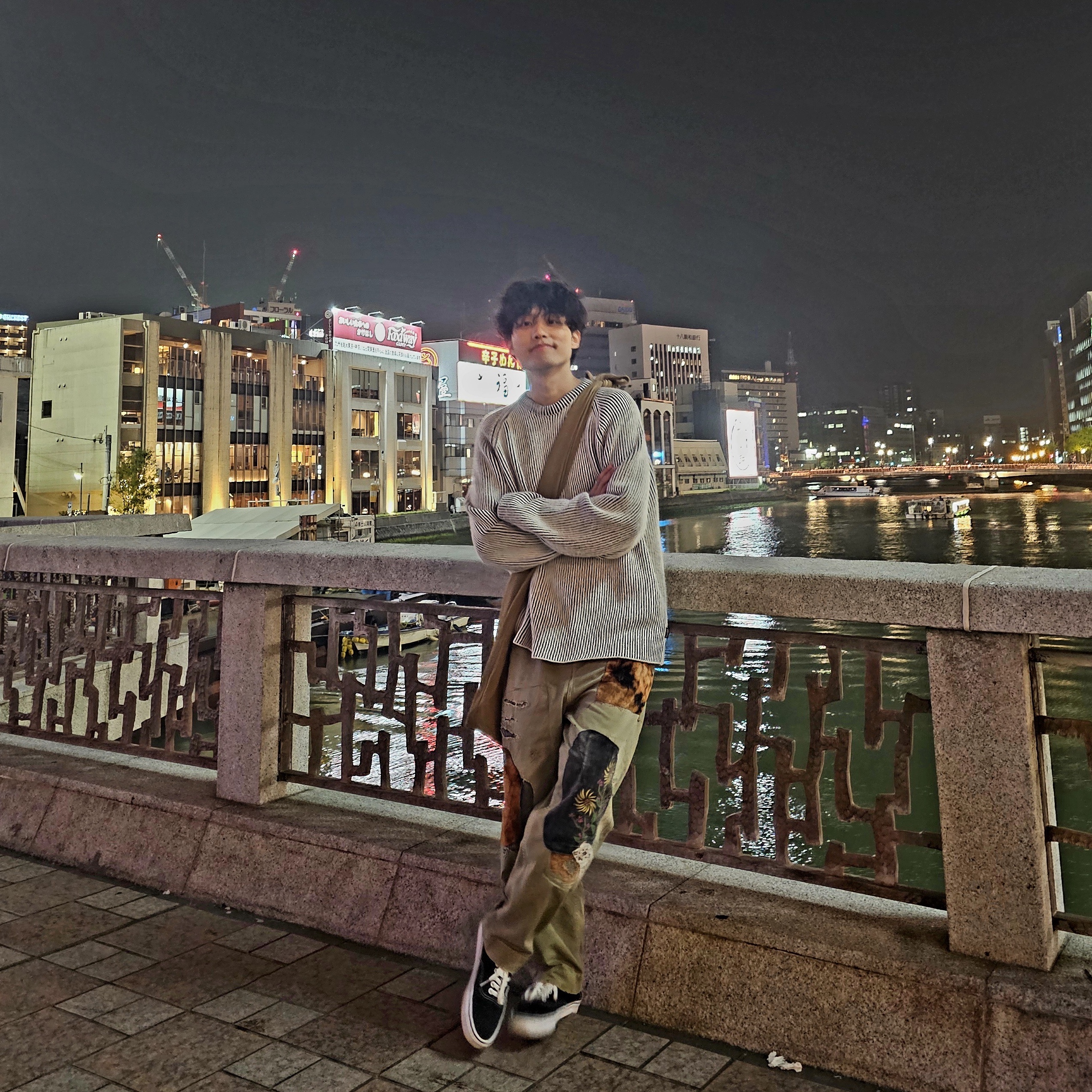 Kapital Katsuragi High Waist Neem Pants Khaki 착용 스타일