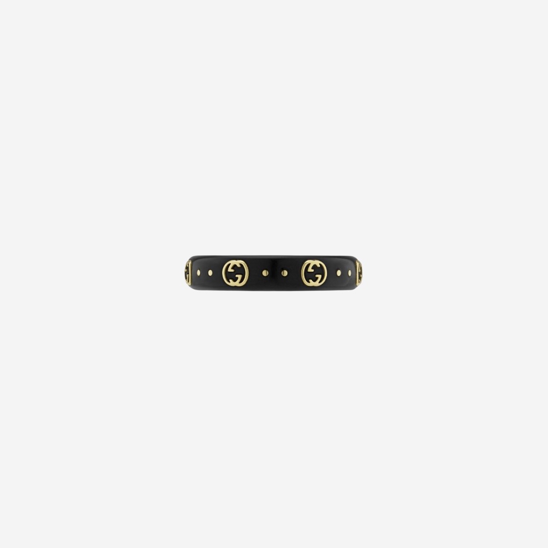 Gucci Icon Ring 18K with Interlocking G Yellow Gold Black 상세 이미지 1