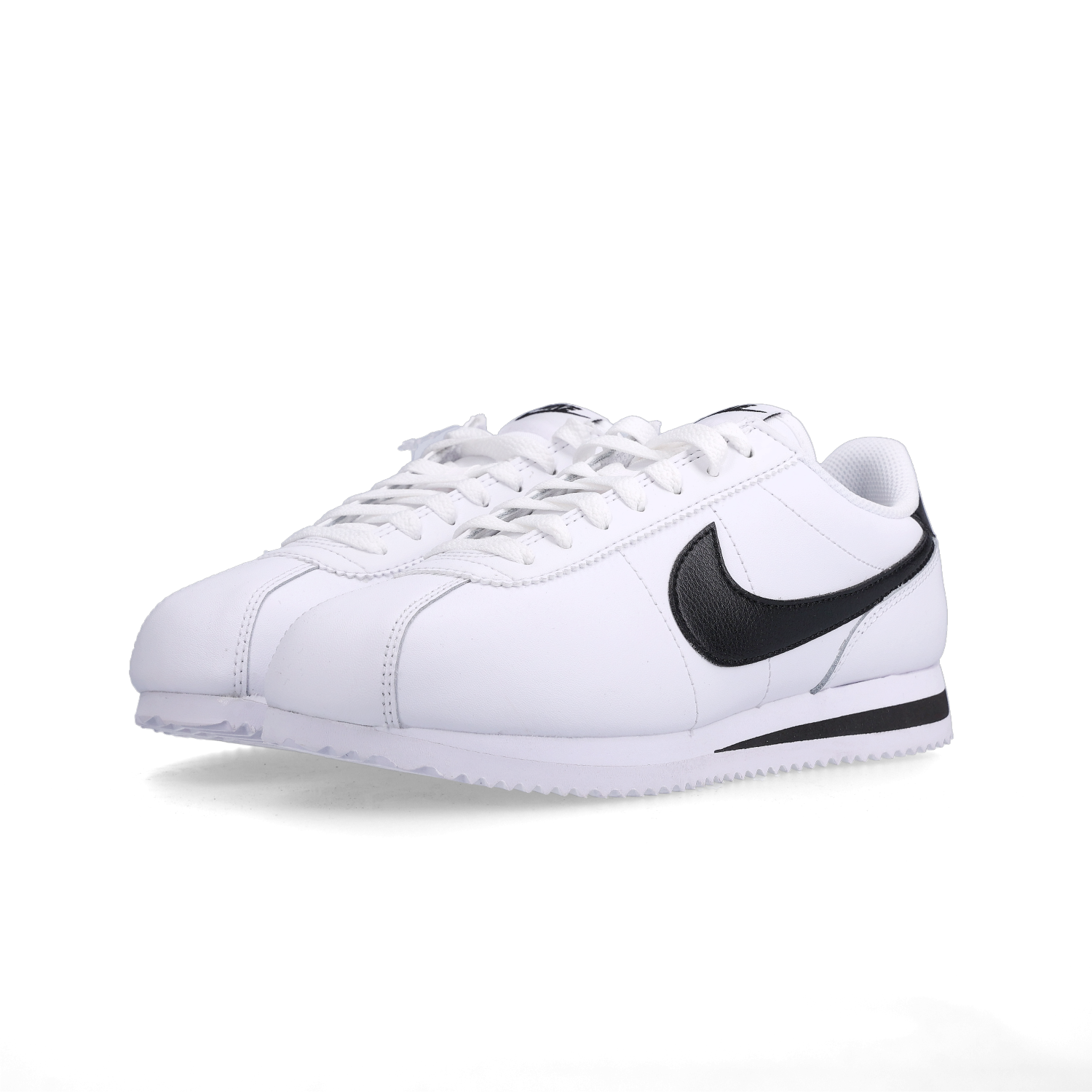 (W) Nike Cortez Leather White Black