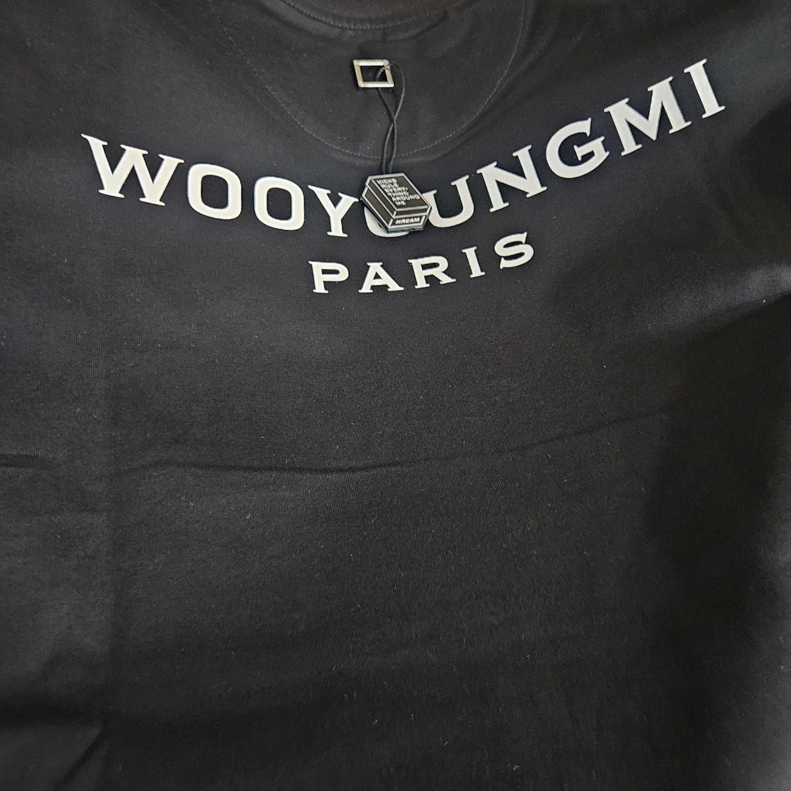 Wooyoungmi Cotton Back Logo T-shirt Black - 23SS 착용 스타일