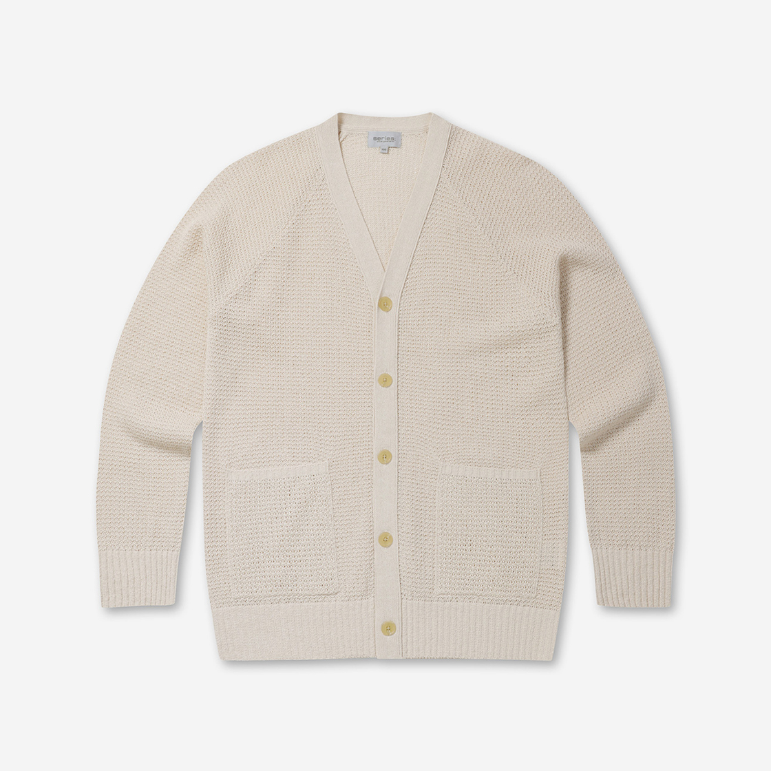 시리즈 와플 포켓 니트 가디건 아이보리(SERIES Waffle Pocket Knit Cardigan Ivory) - 1