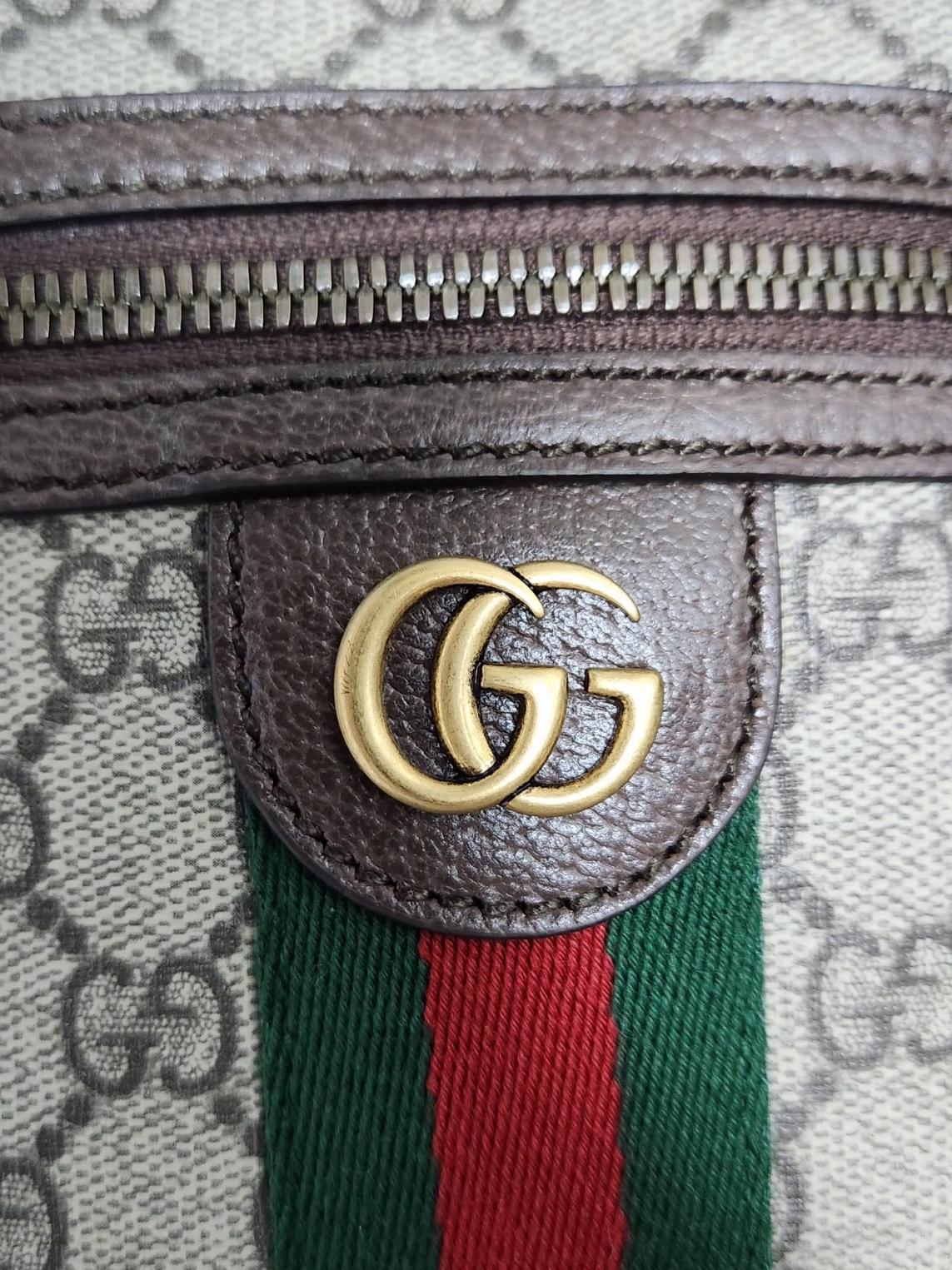 Gucci Ophidia GG Shoulder Bag Beige Ebony 착용 스타일