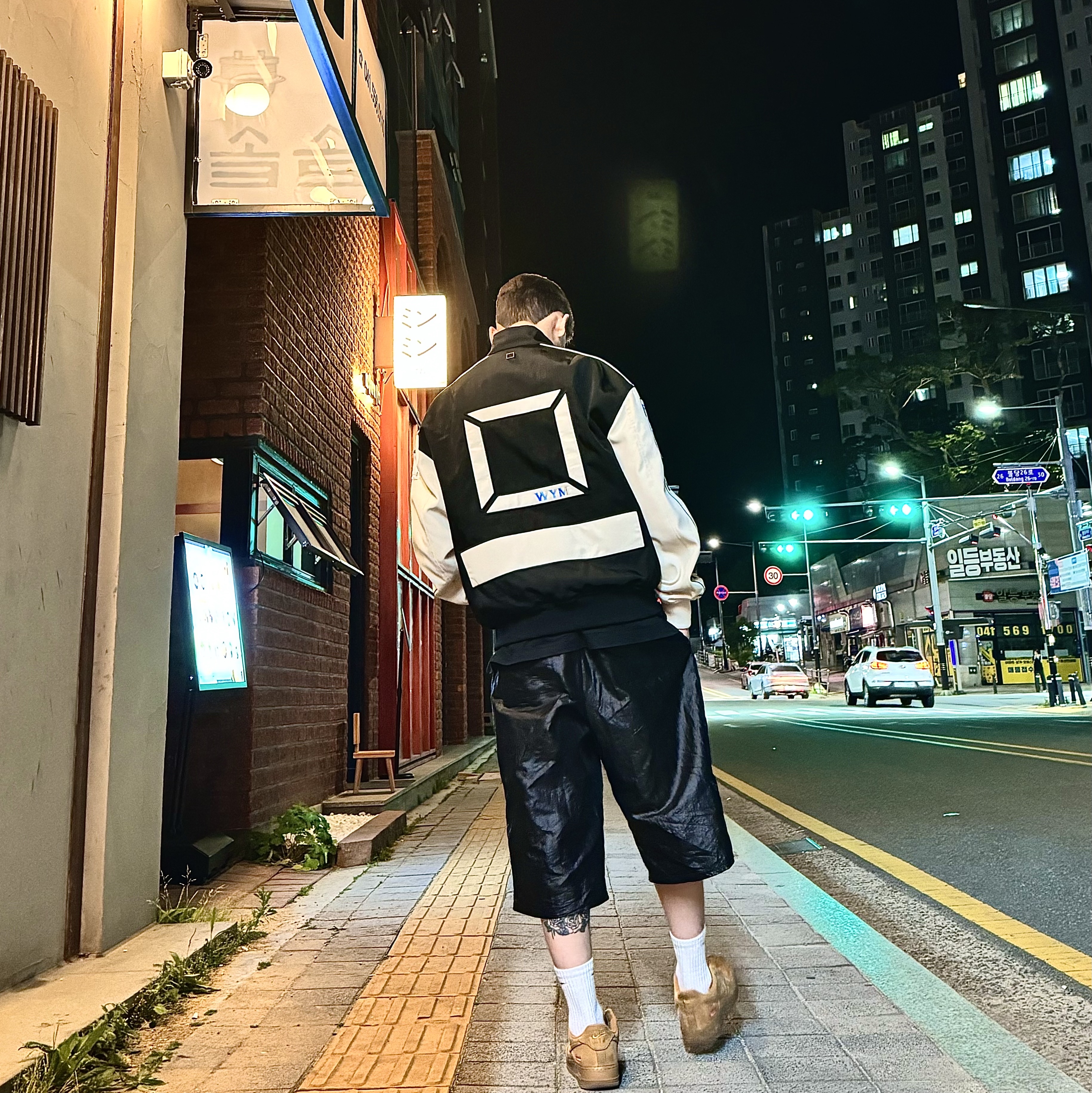 Nike x Supreme Air Force 1 Low Flax, Wooyoungmi Emblem Nylon Jacket Black - 24SS 착용 스타일 - 1