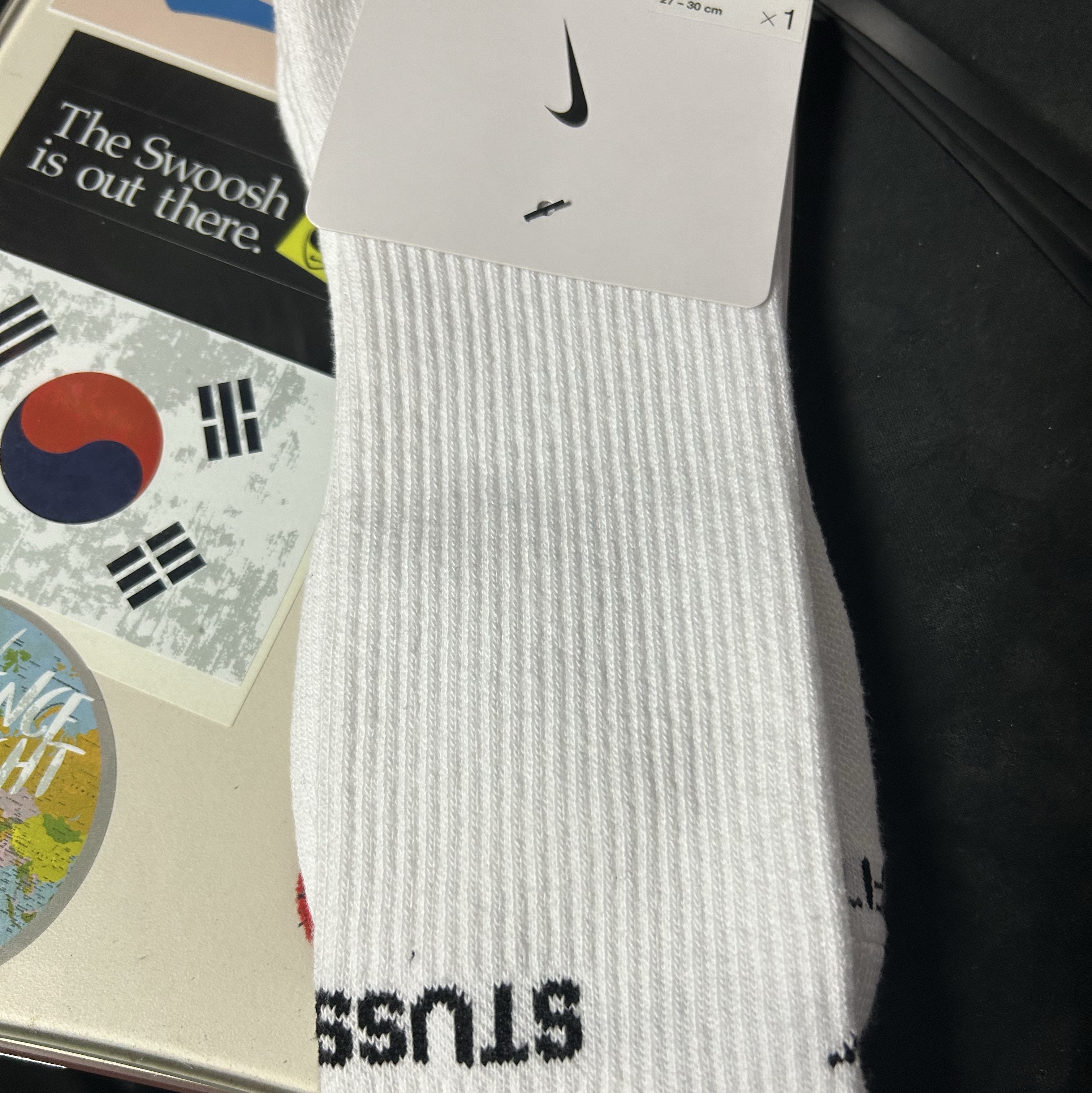 Nike x Stussy NRG Crew Socks White Black 착용 스타일