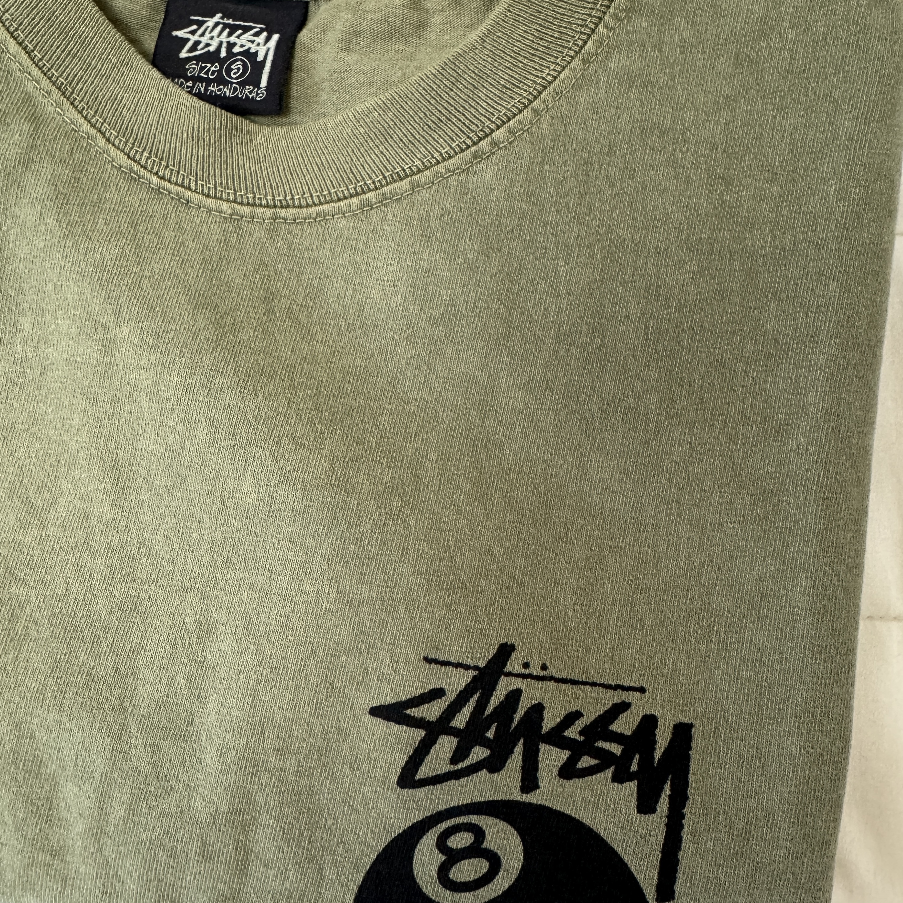 Stussy 8 Ball Pigment Dyed T-Shirt Olive 착용 스타일
