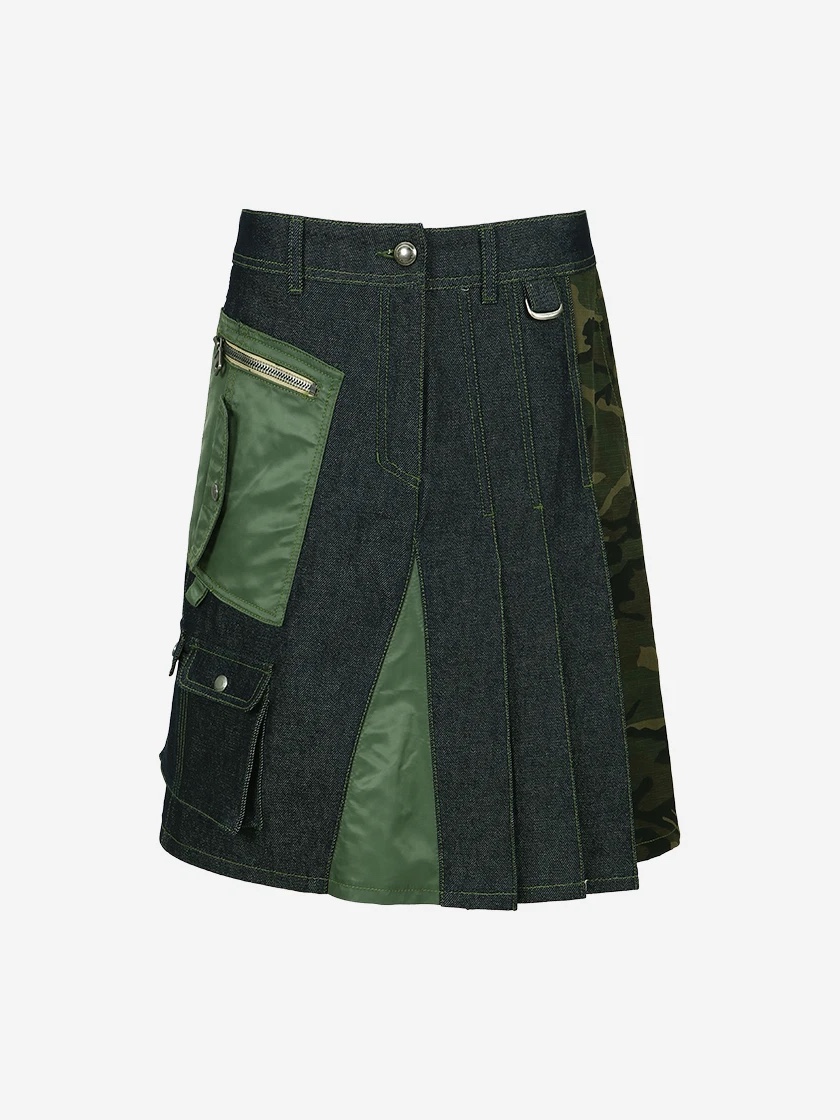 [KREAM 단독] ADSB Andersson Bell Women Marta Half Pleats Cargo Skirts Indigo 착용 스타일 - 7