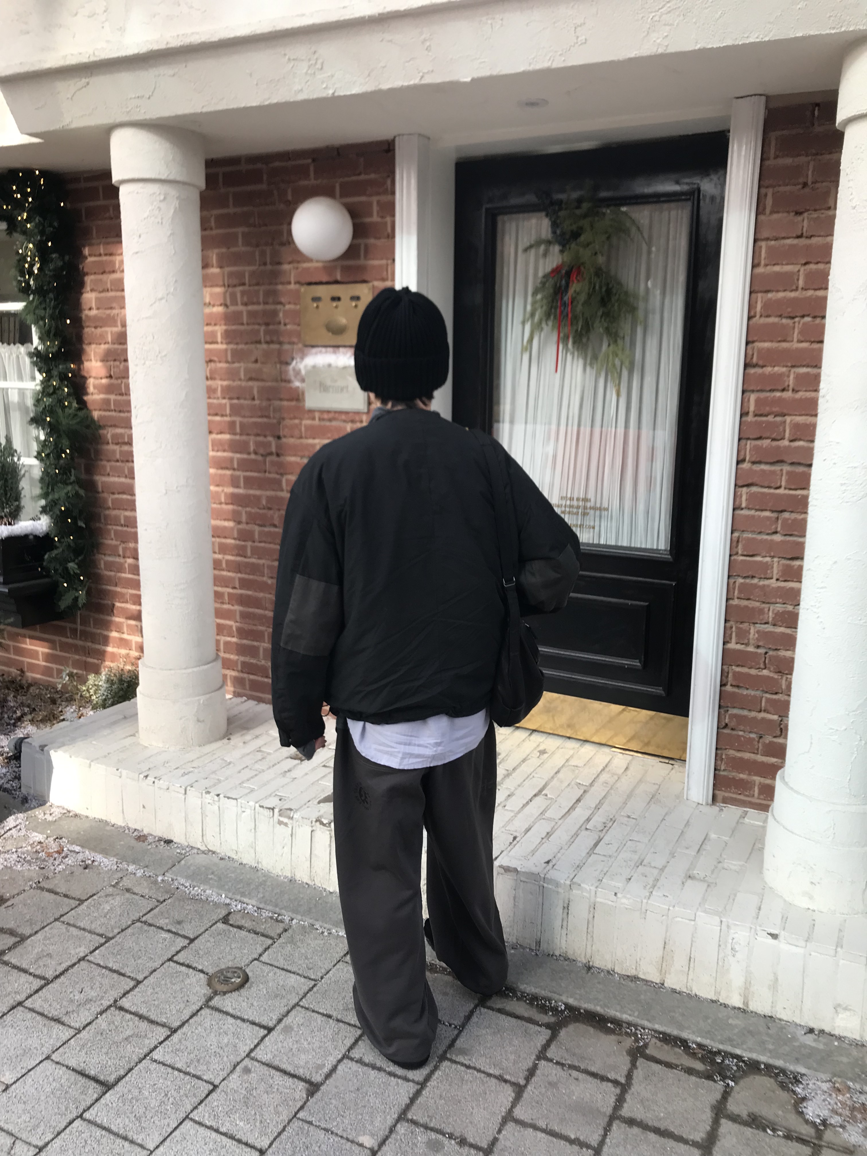 Polyteru HANK Reversible Liner Jacket Used Black, Polyteru Human Index Human Jumbo 1/2 T-Shirt Gray 착용 스타일 - 1