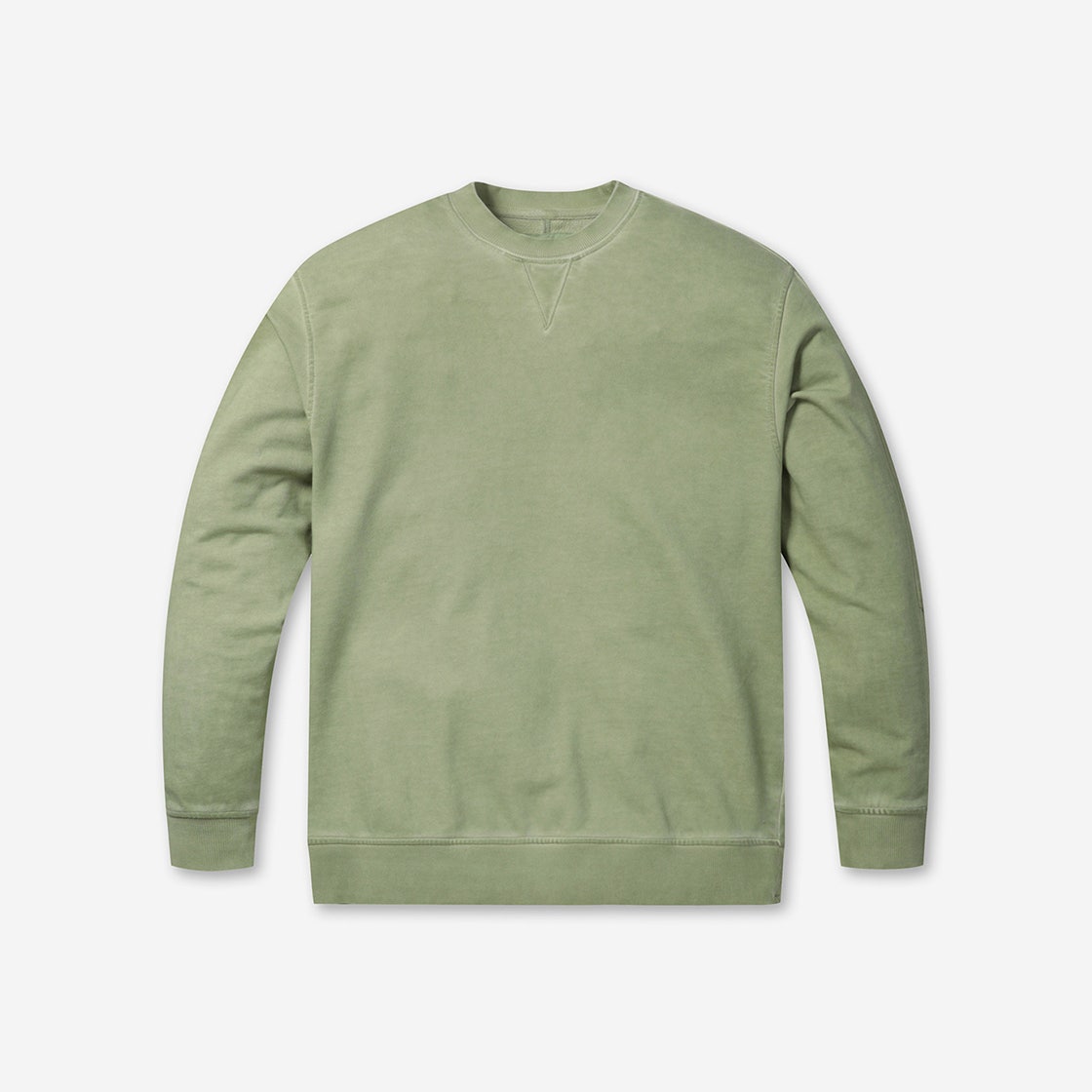 SATAS24001GRX SERIES Vintage Washing Basic Sweat Shirt Green - 대표 이미지 #1