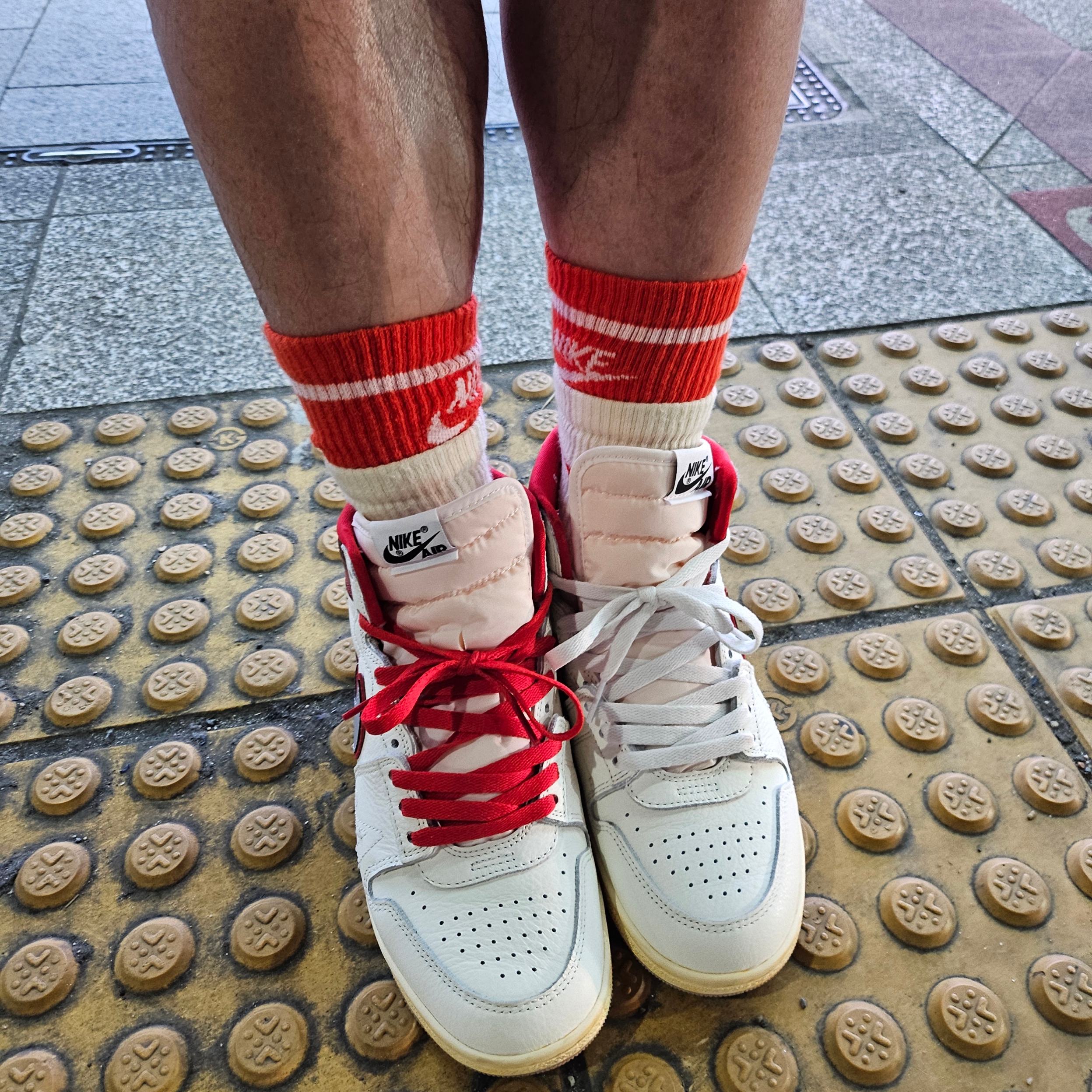 Jordan x Awake NY Air Ship PE SP Sail University Red 착용 스타일 - 2