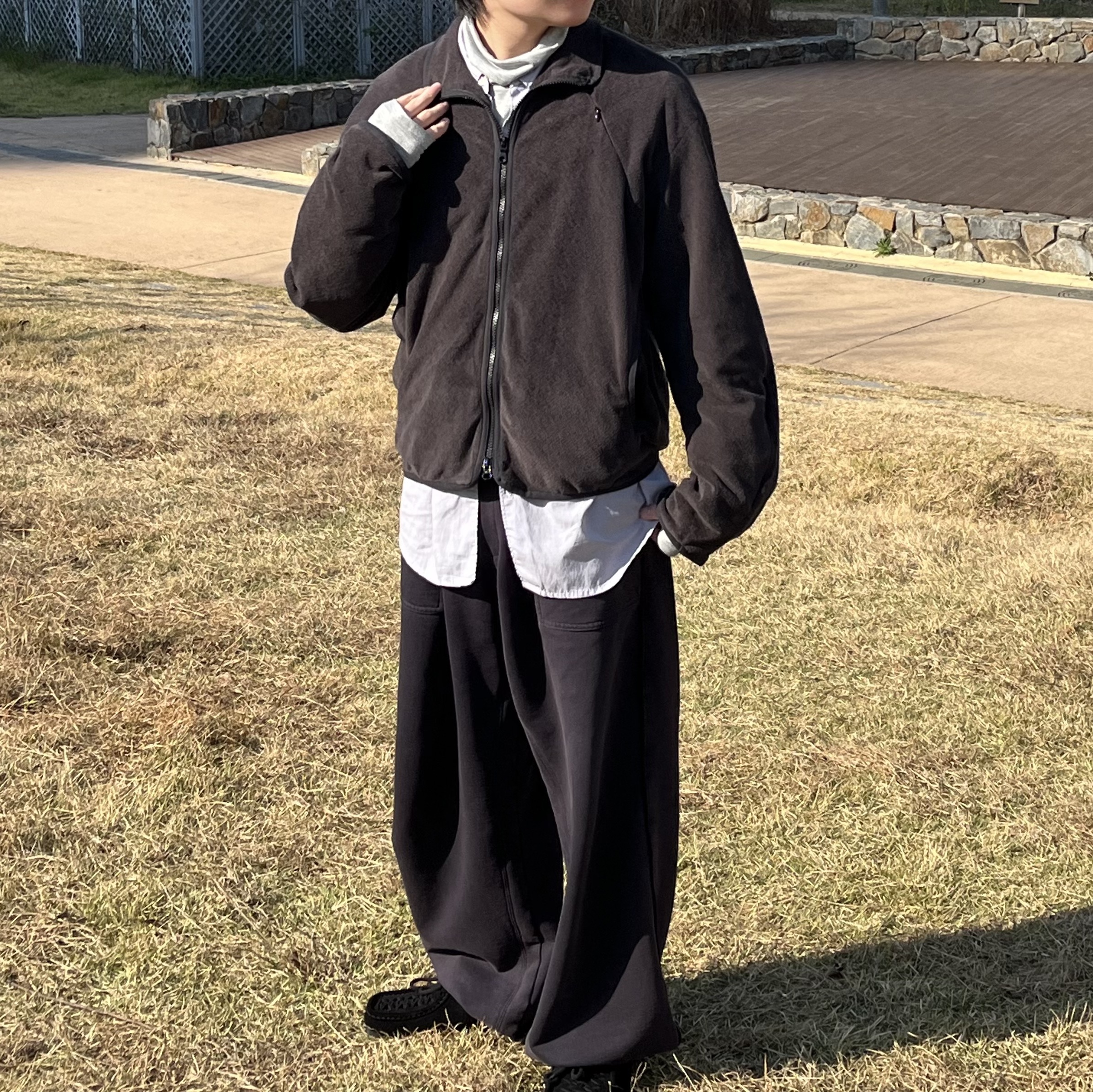 Polyteru Turtle Neck Sleeve Melange Gray, Polyteru 1011 Fatigue Sweatpants 1.2v Dark Purple Navy 착용 스타일 - 1