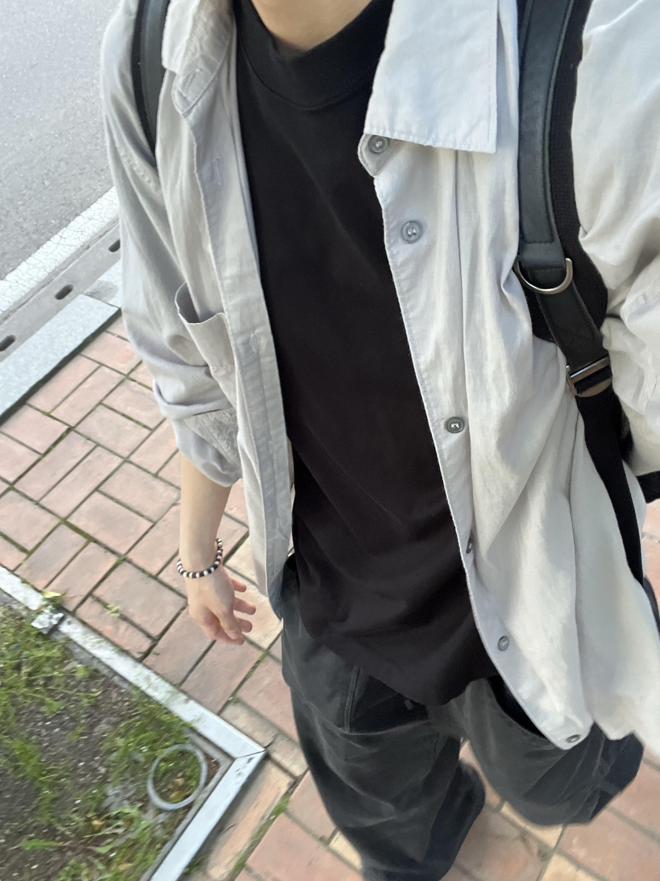 Polyteru Human Index Index Sweatpants Charcoal, Polyteru Human Index Human Regular 1/2 T-Shirt Black 착용 스타일 - 1