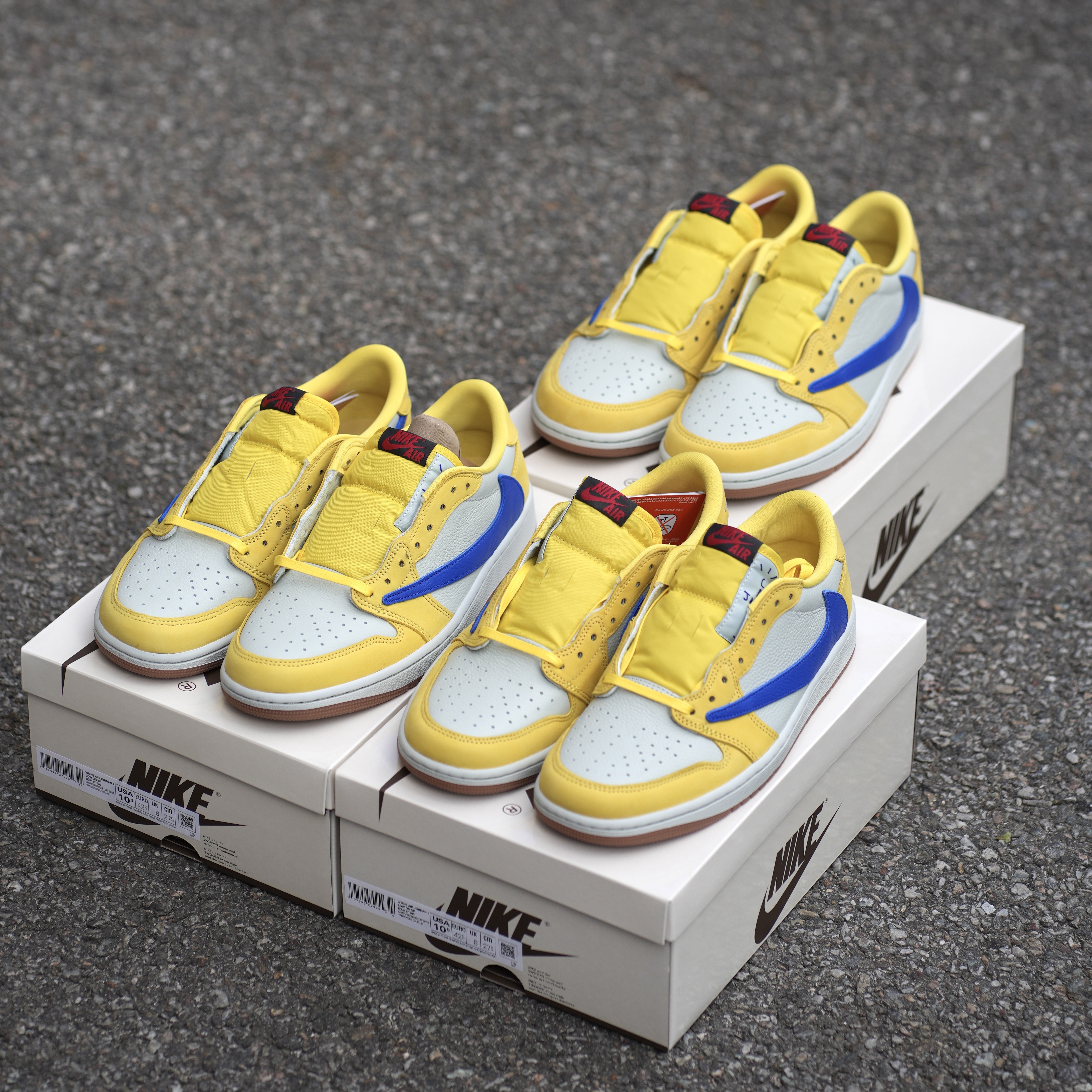 (W) Jordan 1 x Travis Scott Retro Low OG SP Canary 착용 스타일