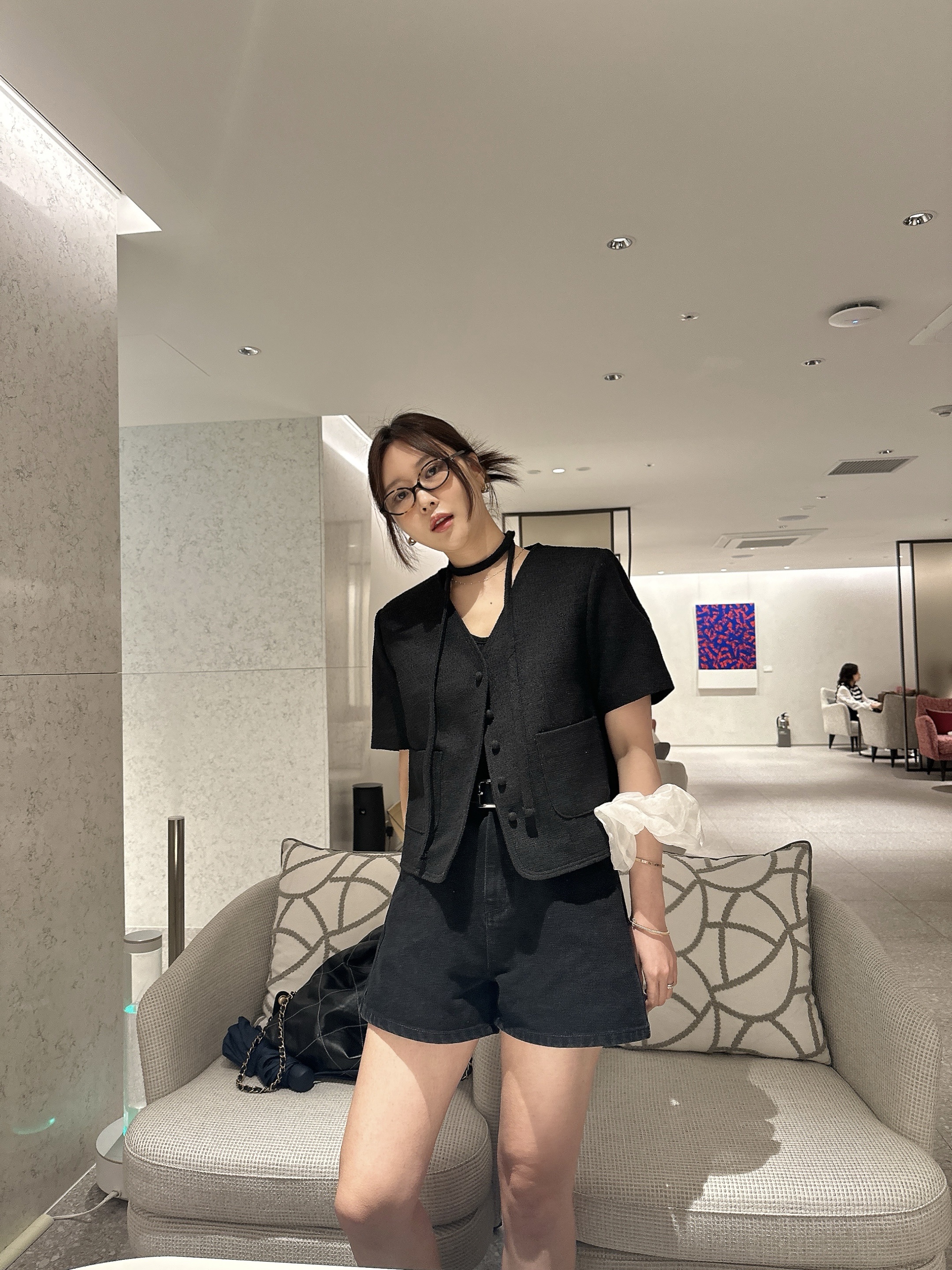 (W) Miu Miu Regard Sunglasses Blue Lenses Honey Tortoiseshell Acetate Standard fit 착용 스타일 - 3