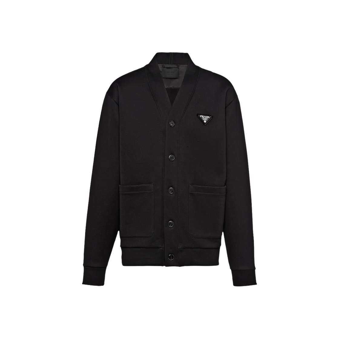 Prada Cotton Fleece Cardigan Black 상세 이미지 1