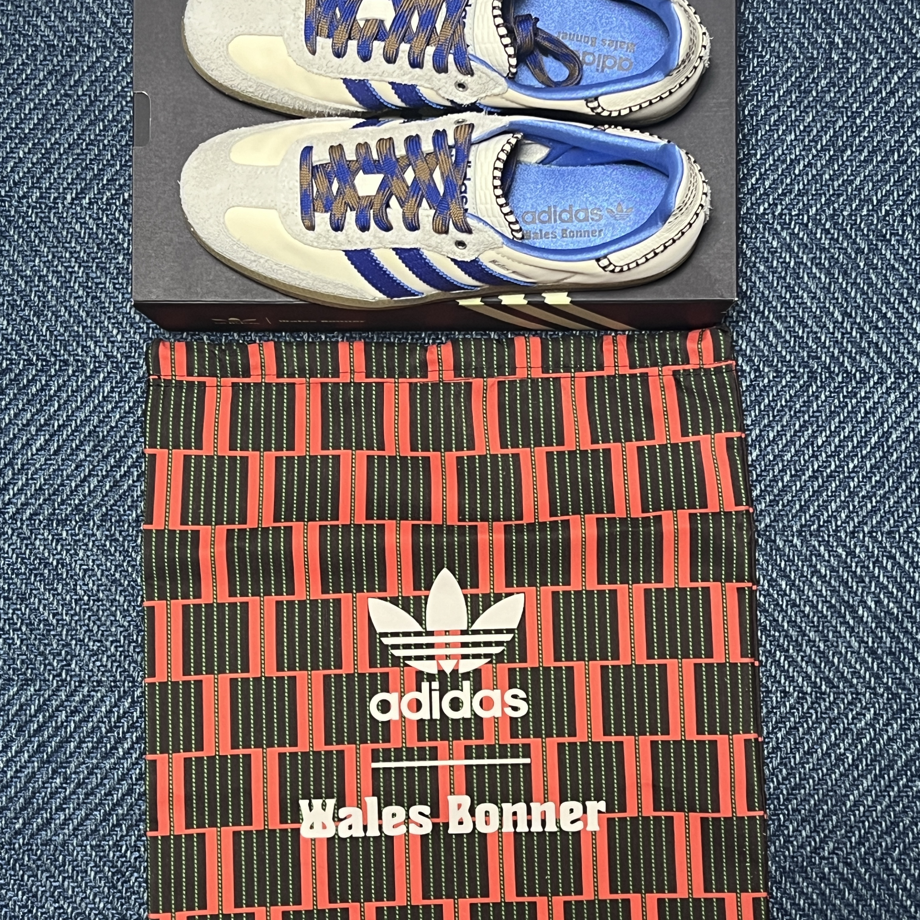 Adidas x Wales Bonner Samba Wonder Clay Royal Blue 착용 스타일
