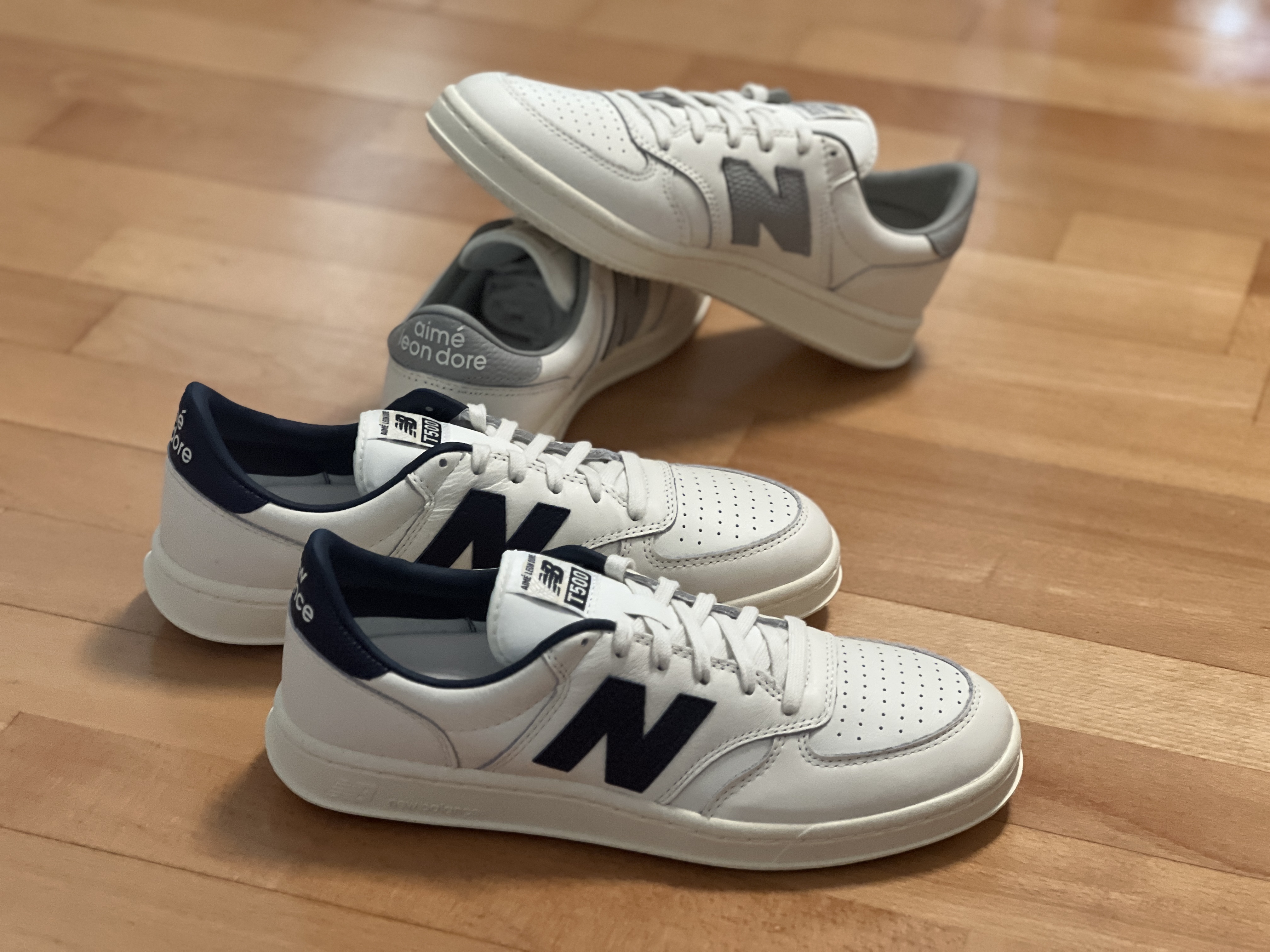 New Balance x Aime Leon Dore T500 Navy, New Balance x Aime Leon Dore T500 Grey 착용 스타일 - 1