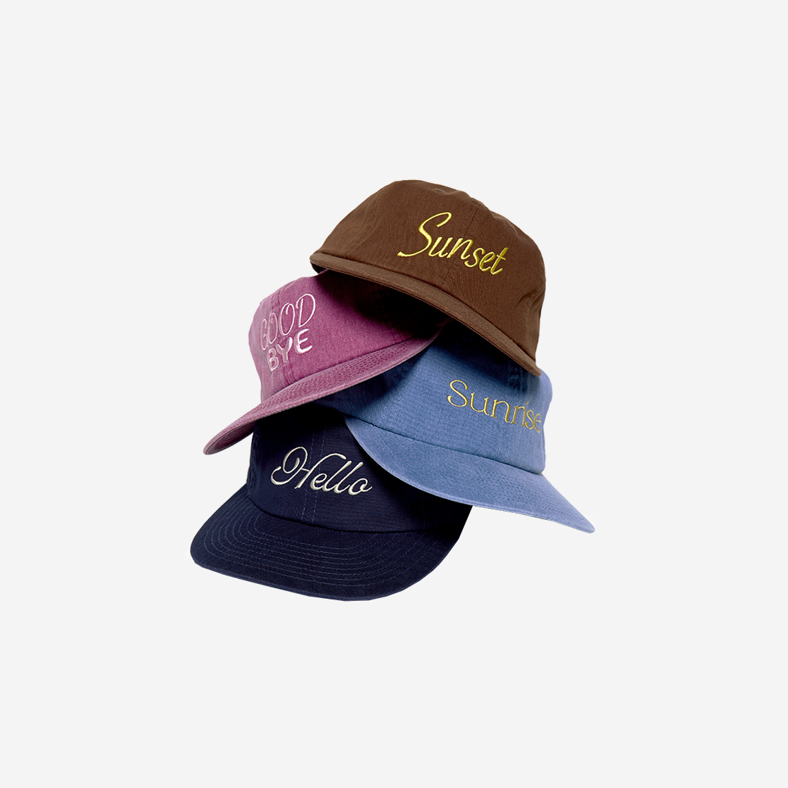 【Hello Sunrise】VTG Typo Logo 6Panel Cap〜キャップ★韓国発 헬로선라이즈 선라이즈 타이포 로고 6패널 캡 네이비 | Hello