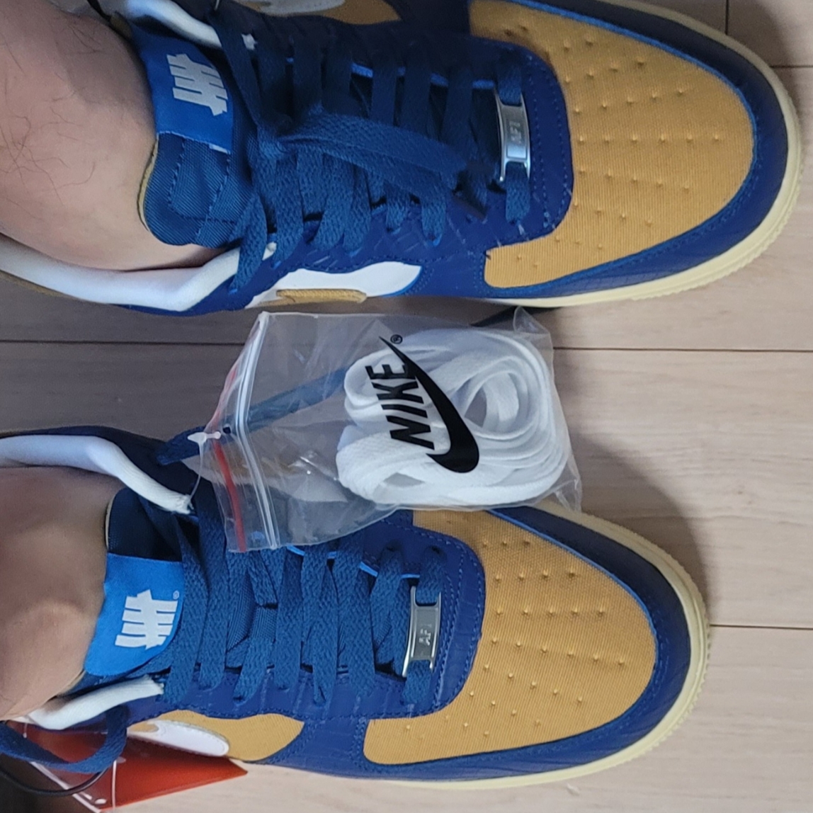 Nike x Undefeated Air Force 1 Low SP 5 On It Court Blue 착용 스타일