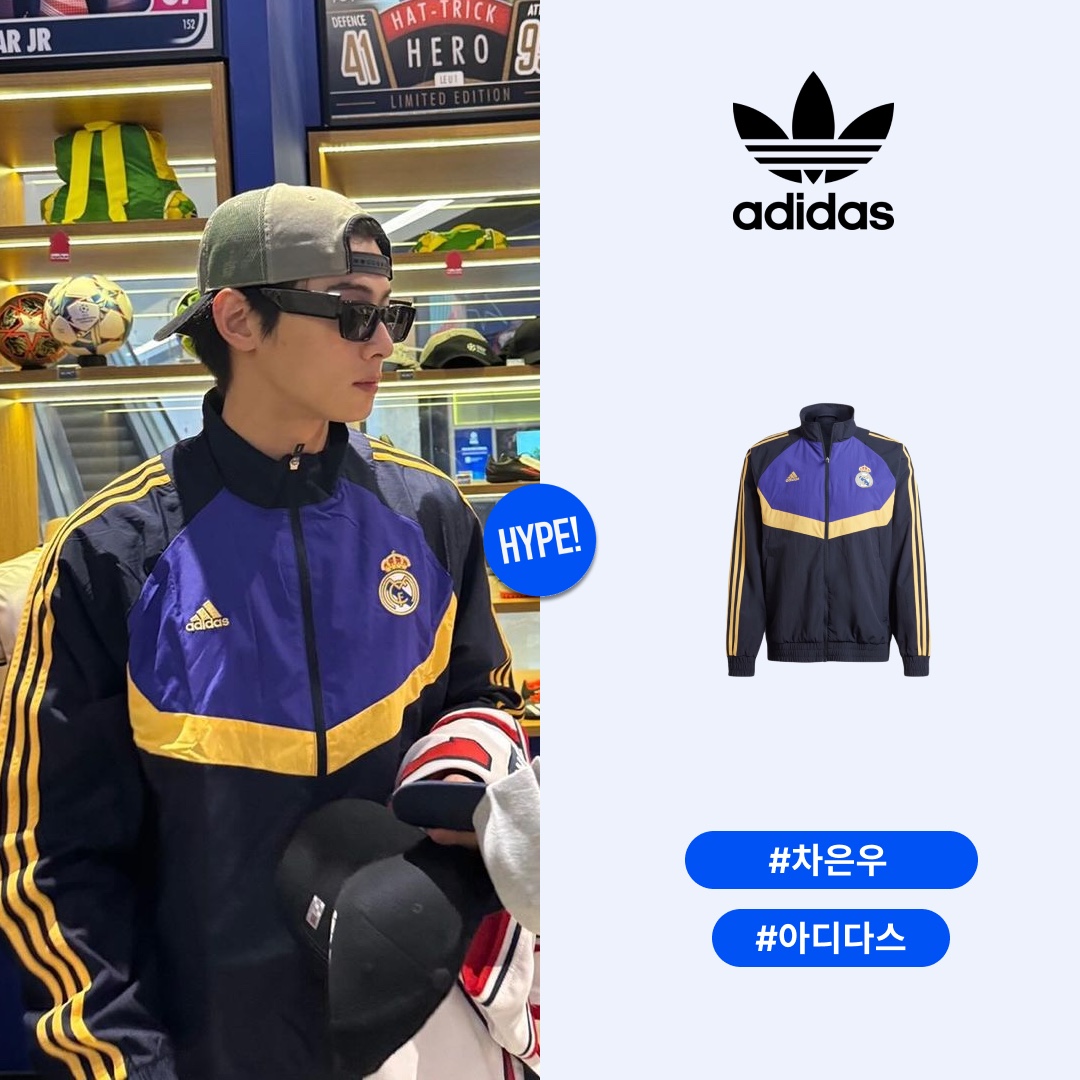 Adidas Real Madrid Woven Track Jacket Legend Ink - KR Sizing 착용 스타일 - 1