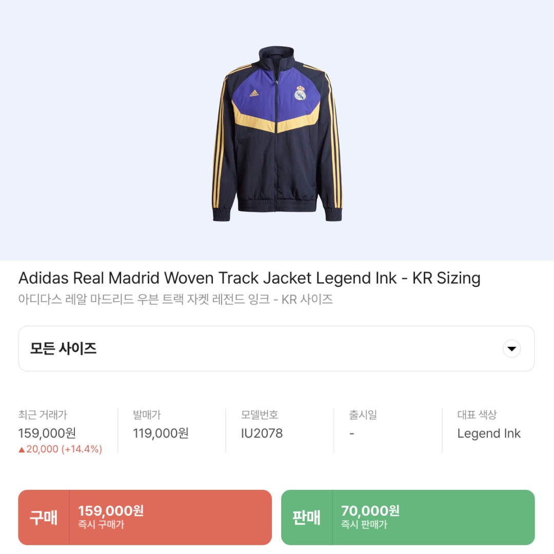 Adidas Real Madrid Woven Track Jacket Legend Ink - KR Sizing 착용 스타일 - 2