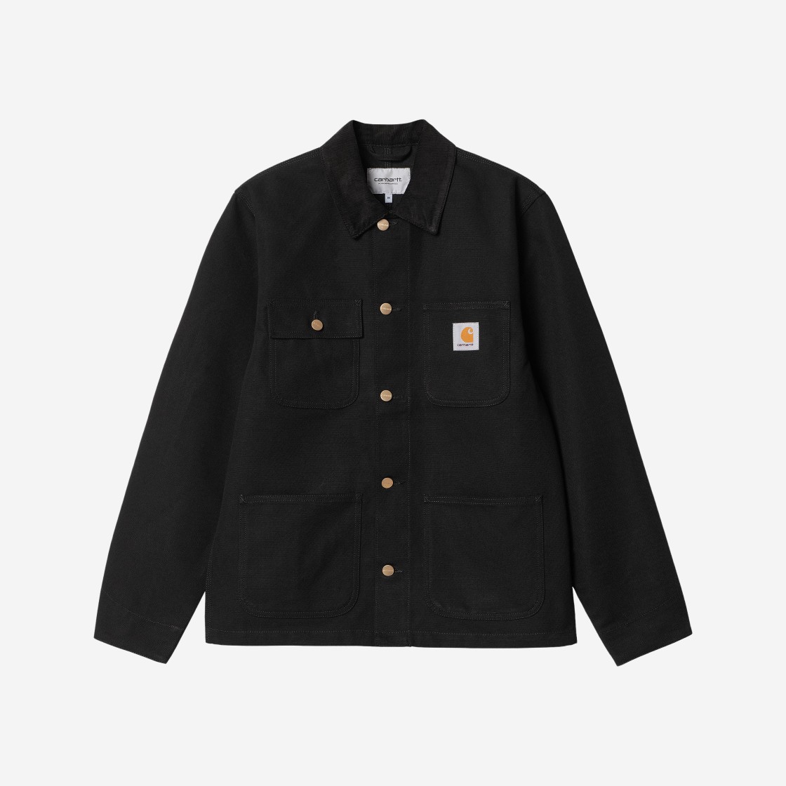 Carhartt WIP Dearborn Canvas (unlined) Michigan Chore Coat Black - Summer 상세 이미지 1