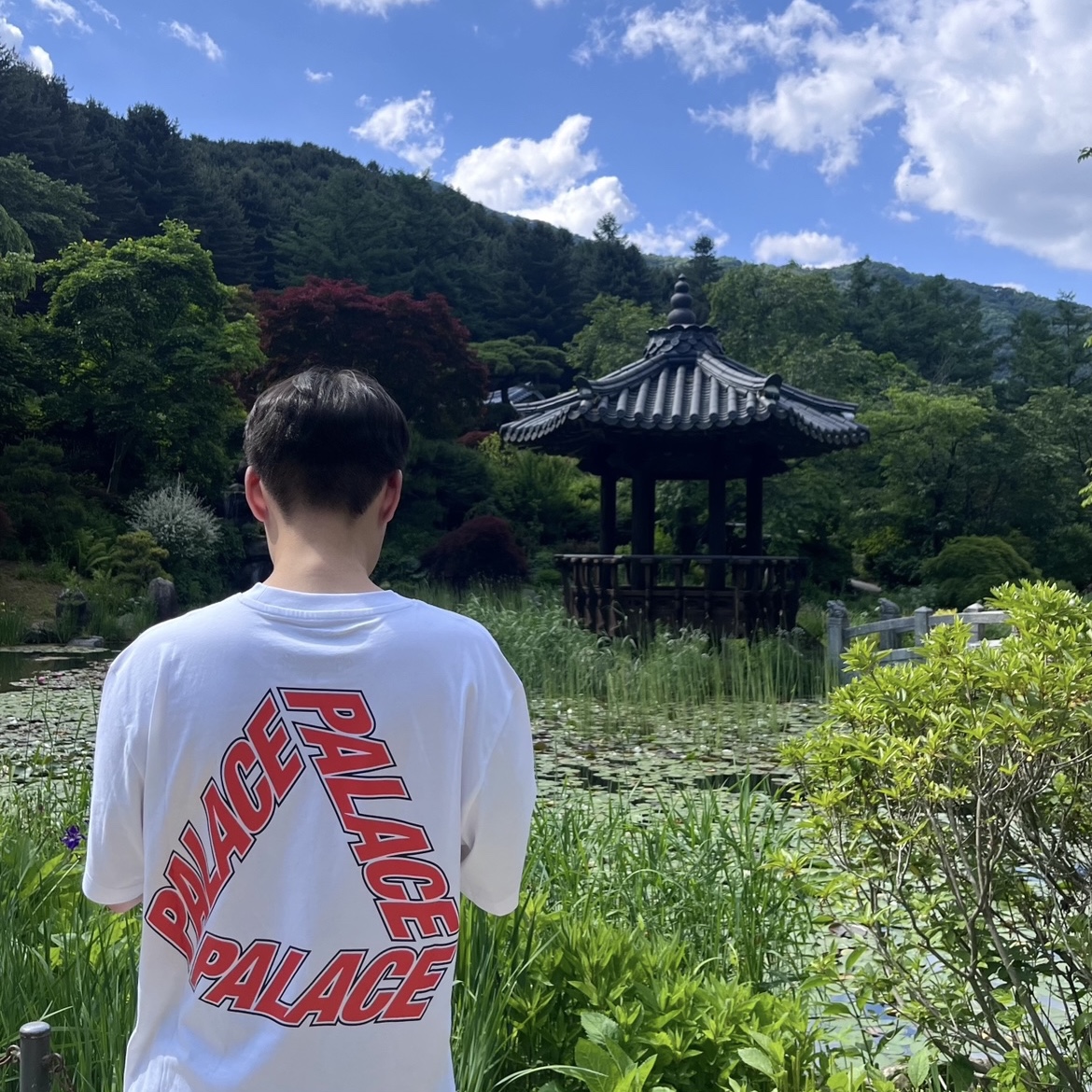 Palace P-3 Outline T-Shirt White - 24SS 착용 스타일