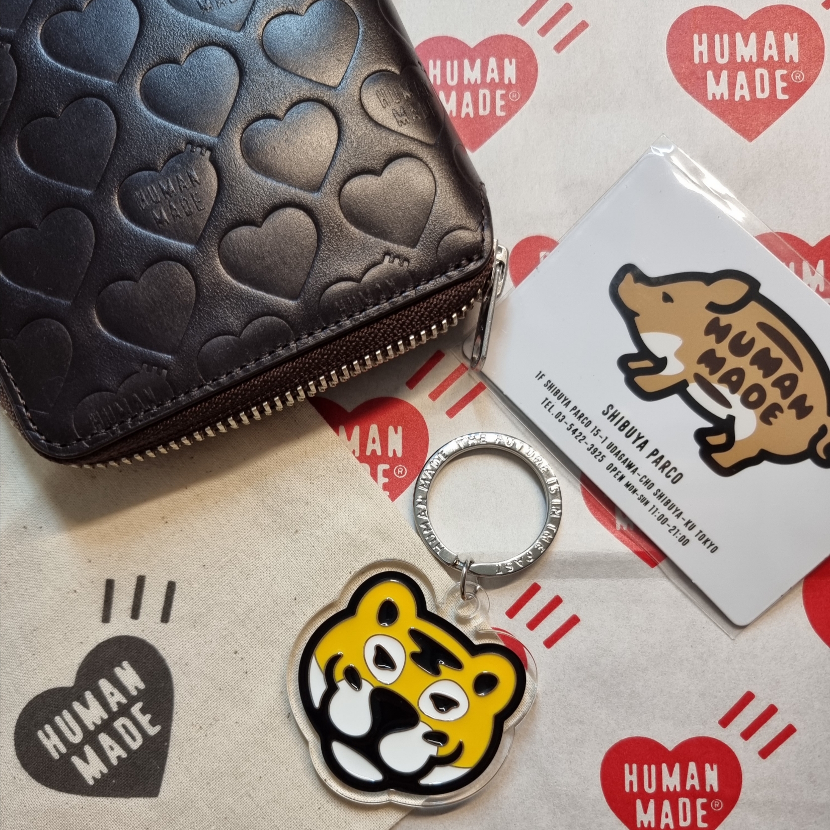 Human Made Leather Wallet Brown 착용 스타일