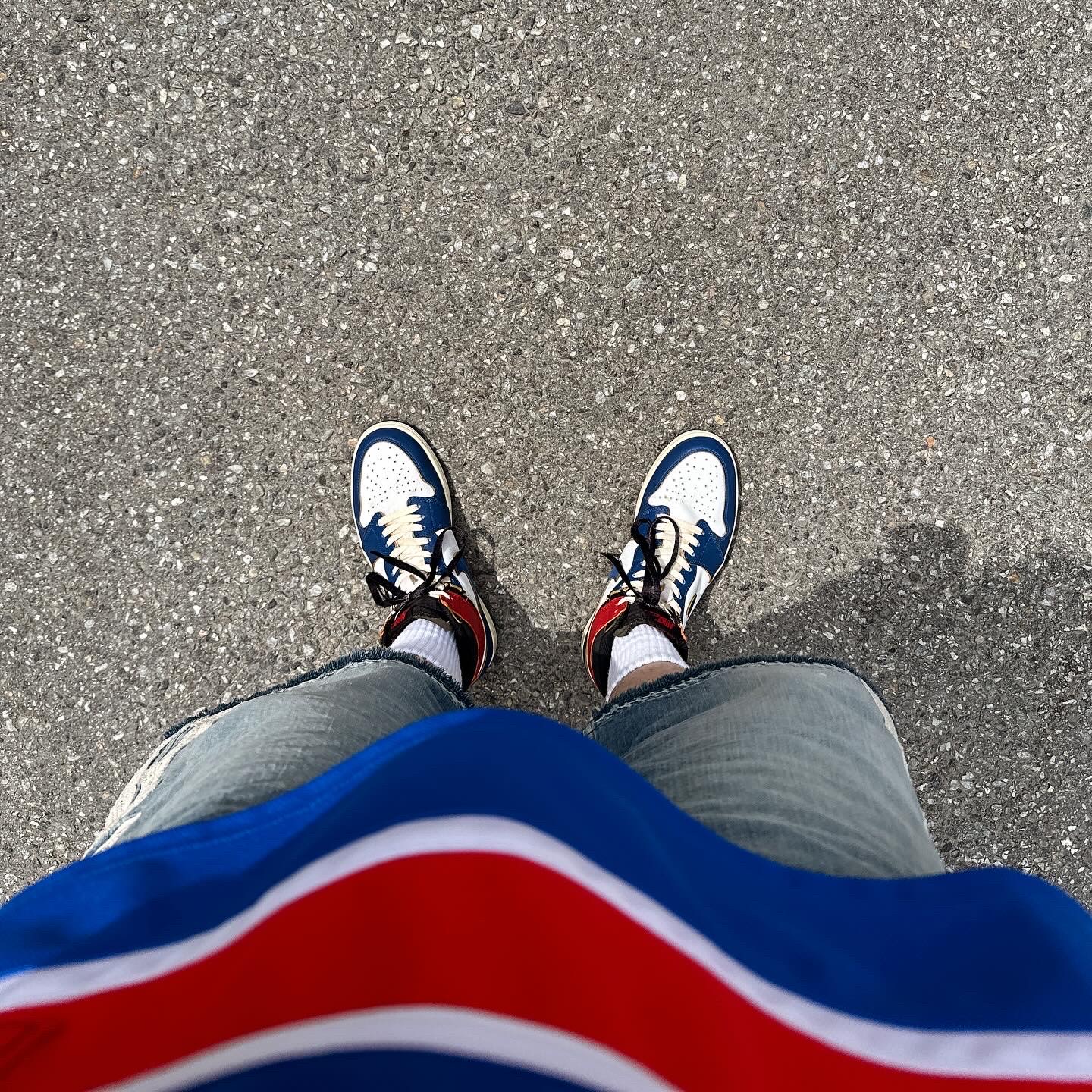 Saint Mxxxxxx Game Shirt L/S T-Shirt Blue - 23SS, Kapital 14 oz. Denim 5P Bone Embroidery Short Pants Indigo (Processing) 착용 스타일 - 4