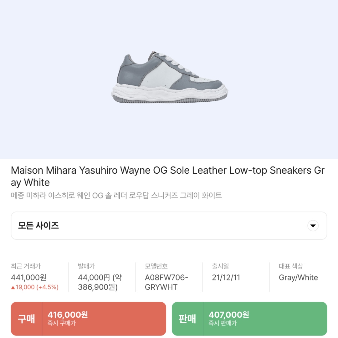 Maison Mihara Yasuhiro Wayne OG Sole Leather Low-top Sneakers Gray White 착용 스타일 - 2