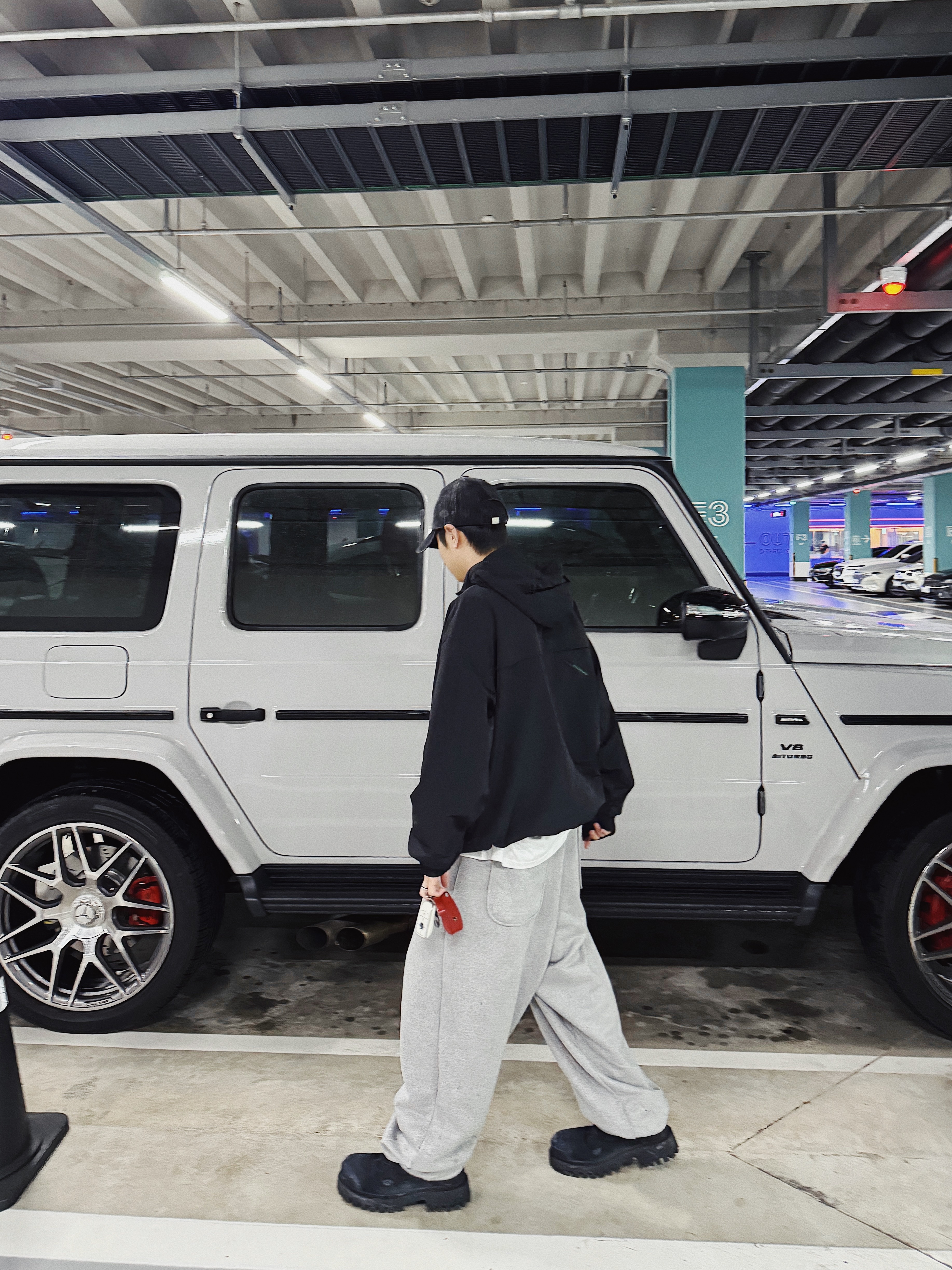 MJD Everyday Heavy Sweat Baggy Pants Melange Grey, Balenciaga Combat Strike 20mm Boots Black 착용 스타일 - 2
