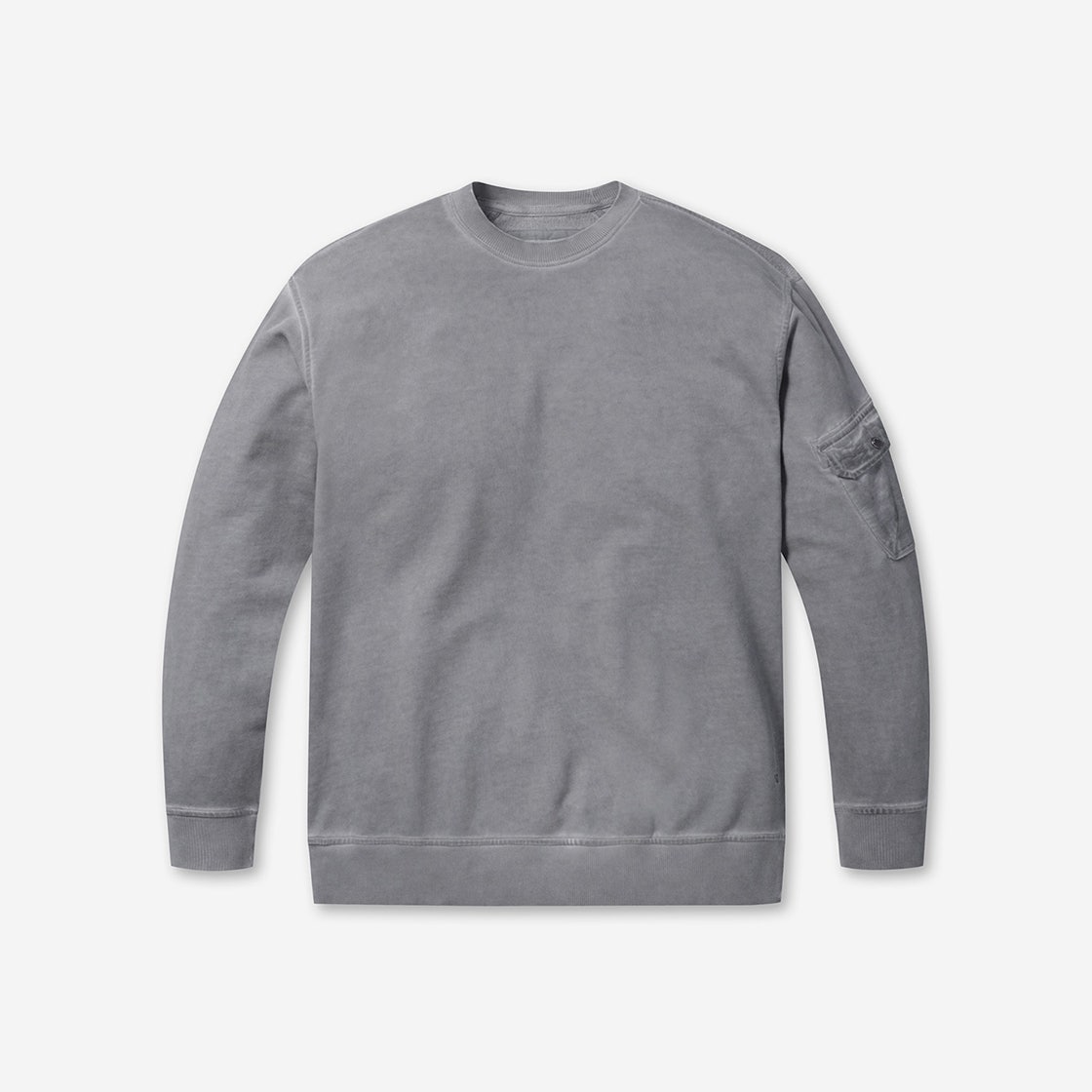 SATAS24011CHX SERIES Vintage Woven Mix Sweat Shirt Charcoal - 대표 이미지 #1