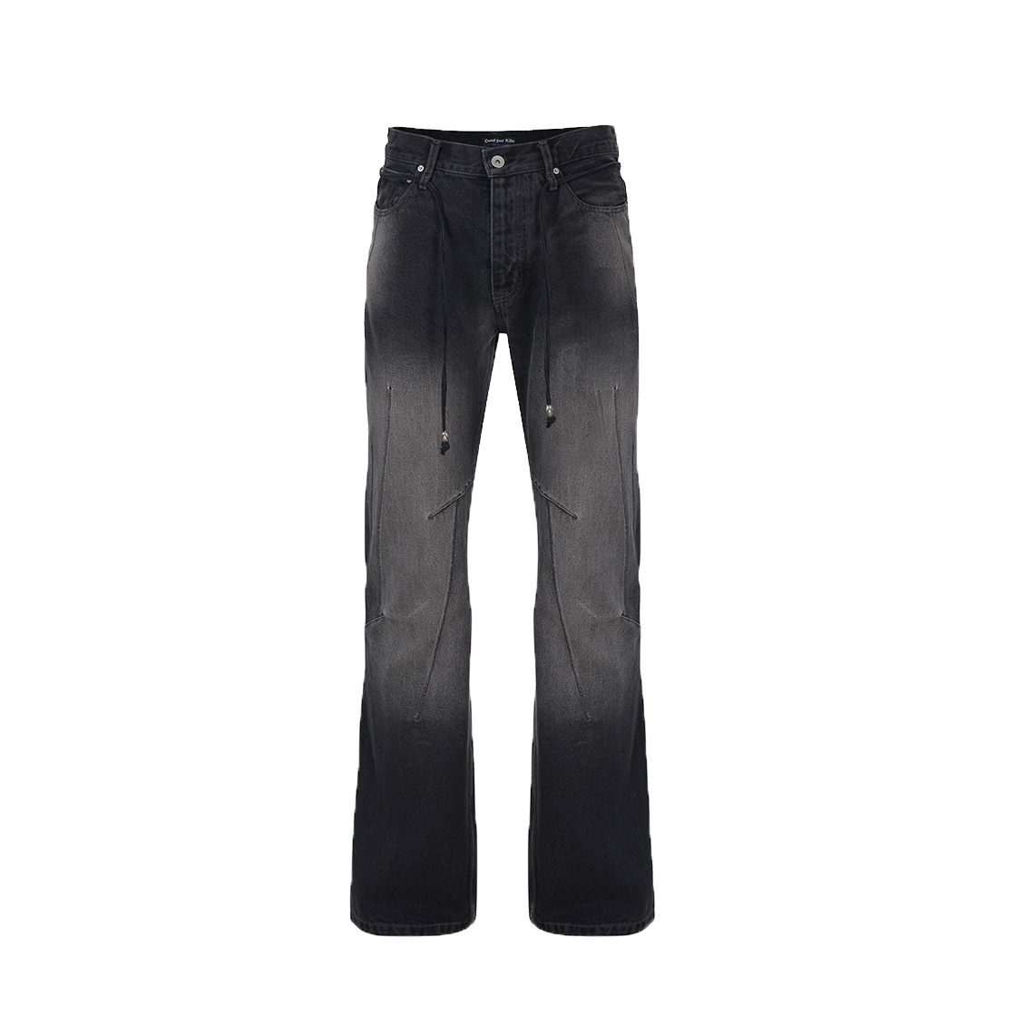 23FWBTM03BK Cost per Kilo Overlock Stitch Boots Cut Pants Black