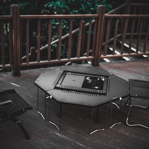 Snow Peak Takibi My Table Black, Snow Peak Titanium Double Mug 450(R) 착용 스타일 - 4