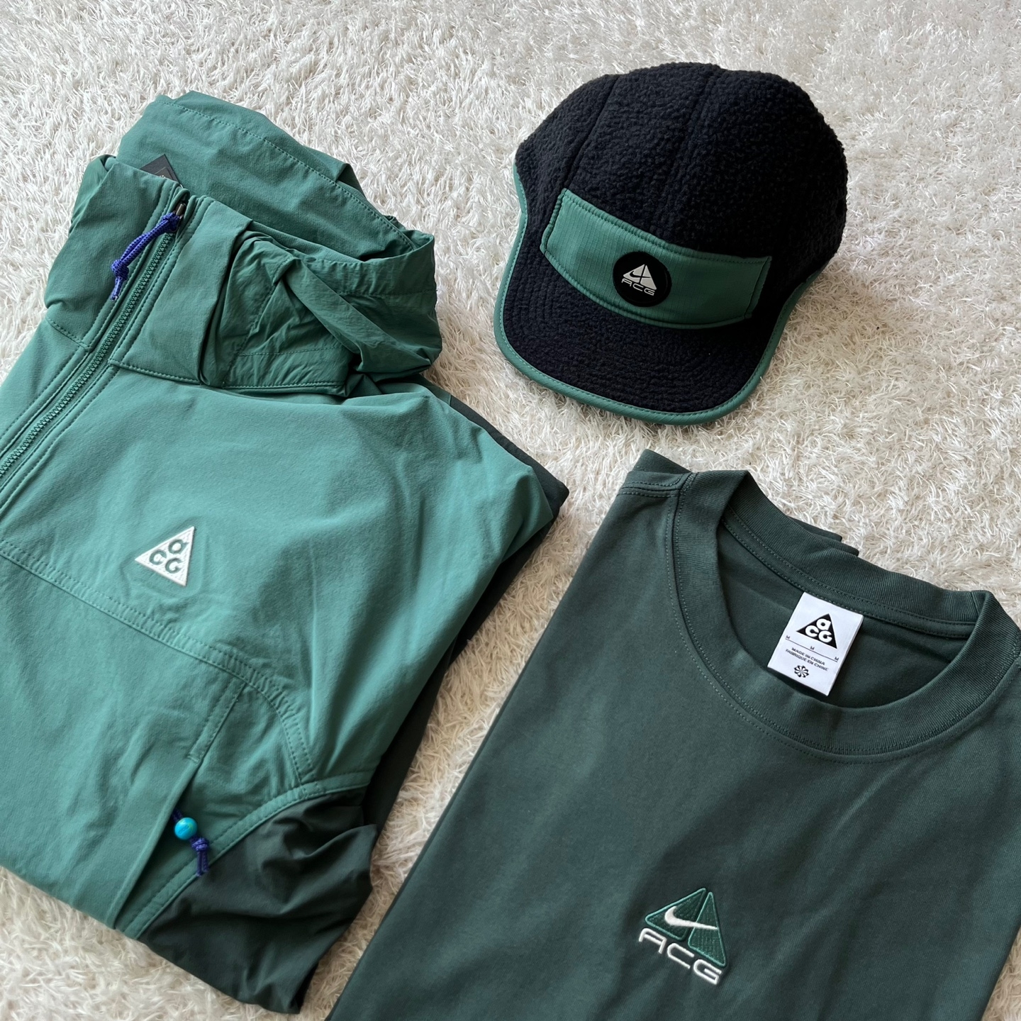 Nike ACG Lungs Long Sleeve T-Shirt Vintage Green - Asia, Nike ACG Therma-Fit Fly Unstructured Cap 착용 스타일 - 3