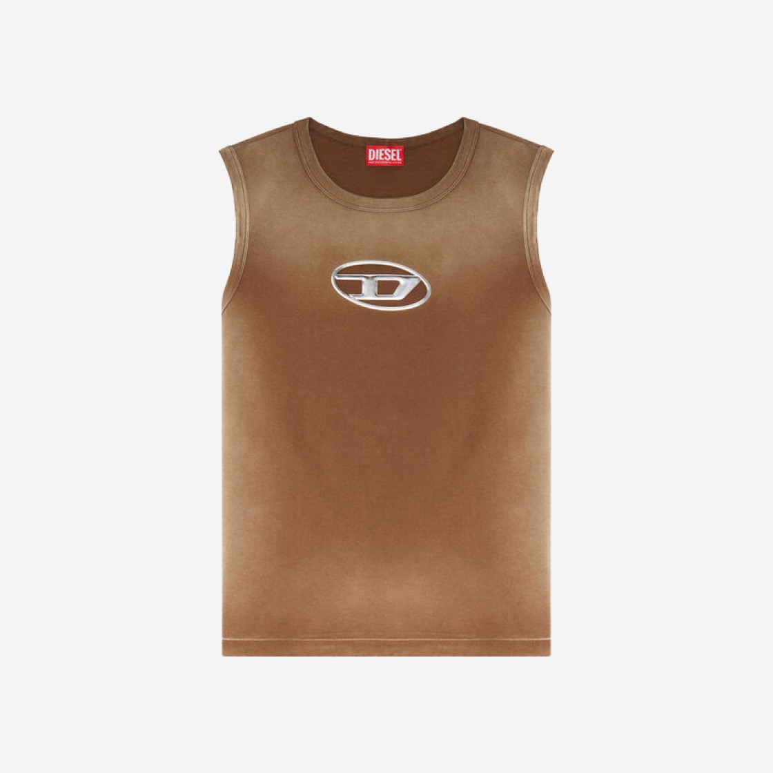 Diesel Faded Tank Top With Puffy Oval D Brown 상세 이미지 1