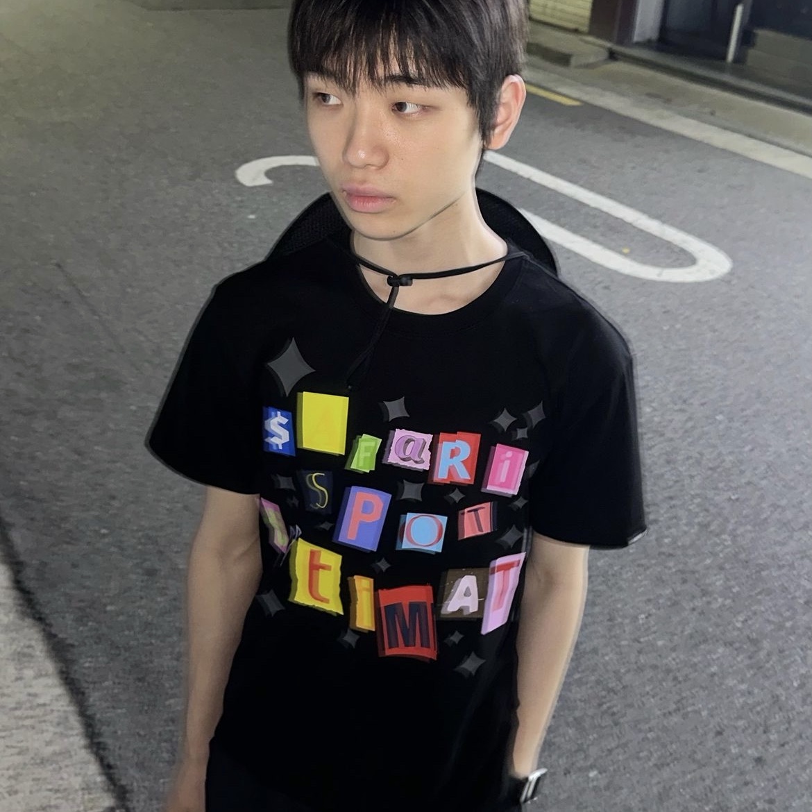 Safarispot Stickerpack Tee Pink, Safarispot Stickerpack Tee White 착용 스타일