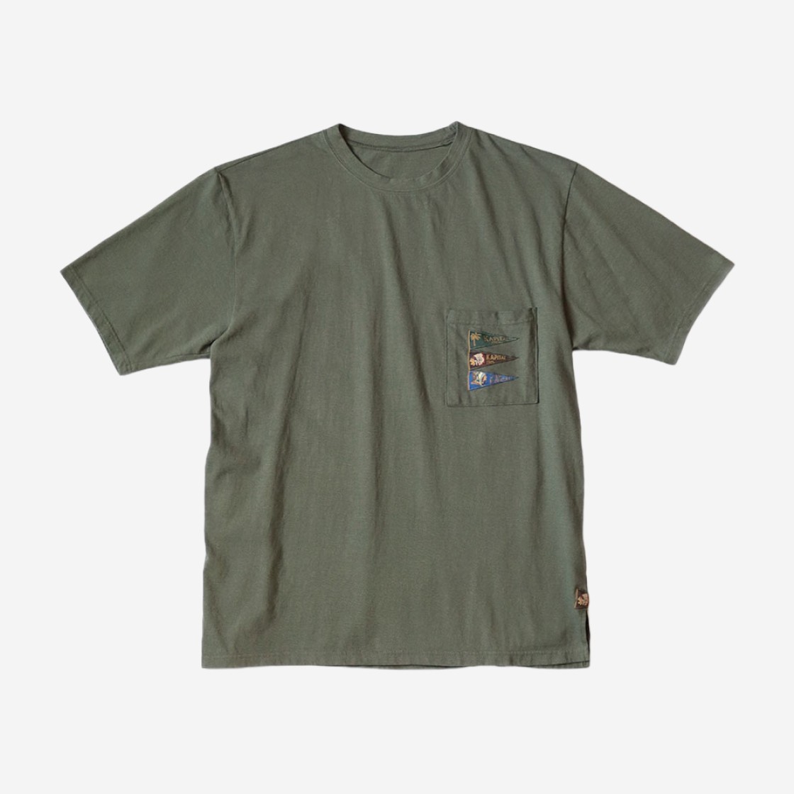 Kapital 20 Jersey Pennant T-Shirt 4 Flags Khaki 상세 이미지 1