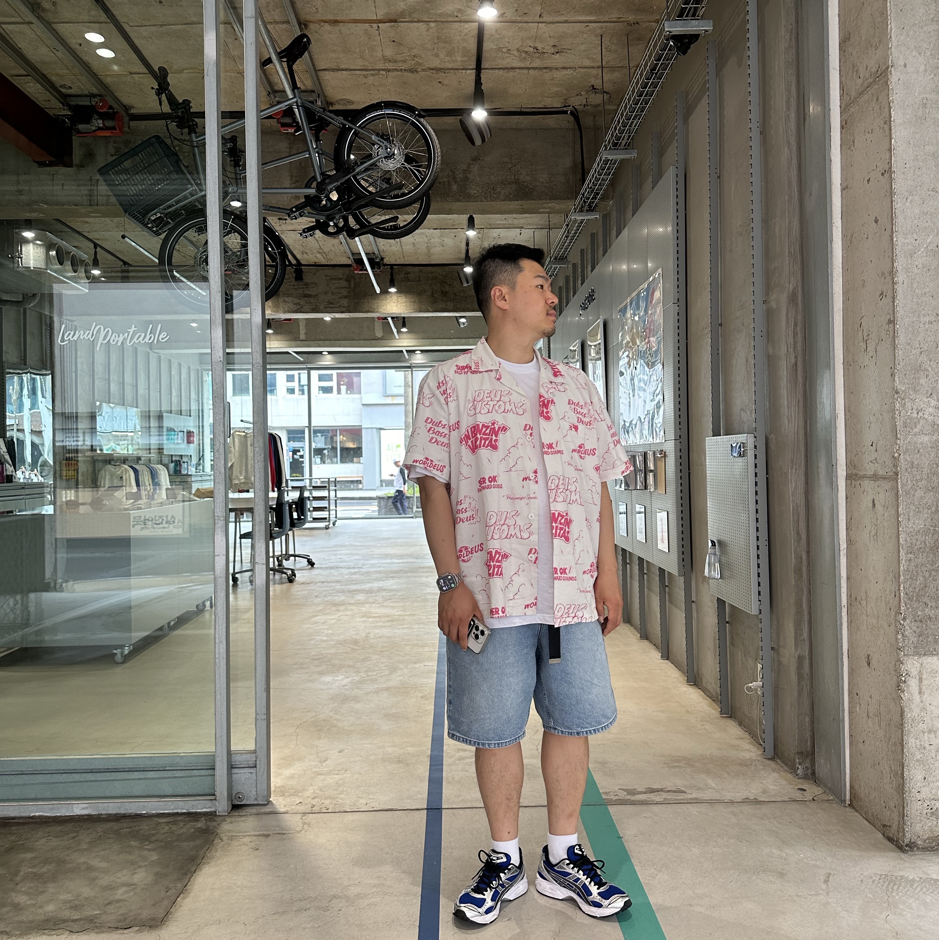 Asics Gel-Kayano 14 Monaco Blue Black, Obey Big Boy Web Belt Black 착용 스타일