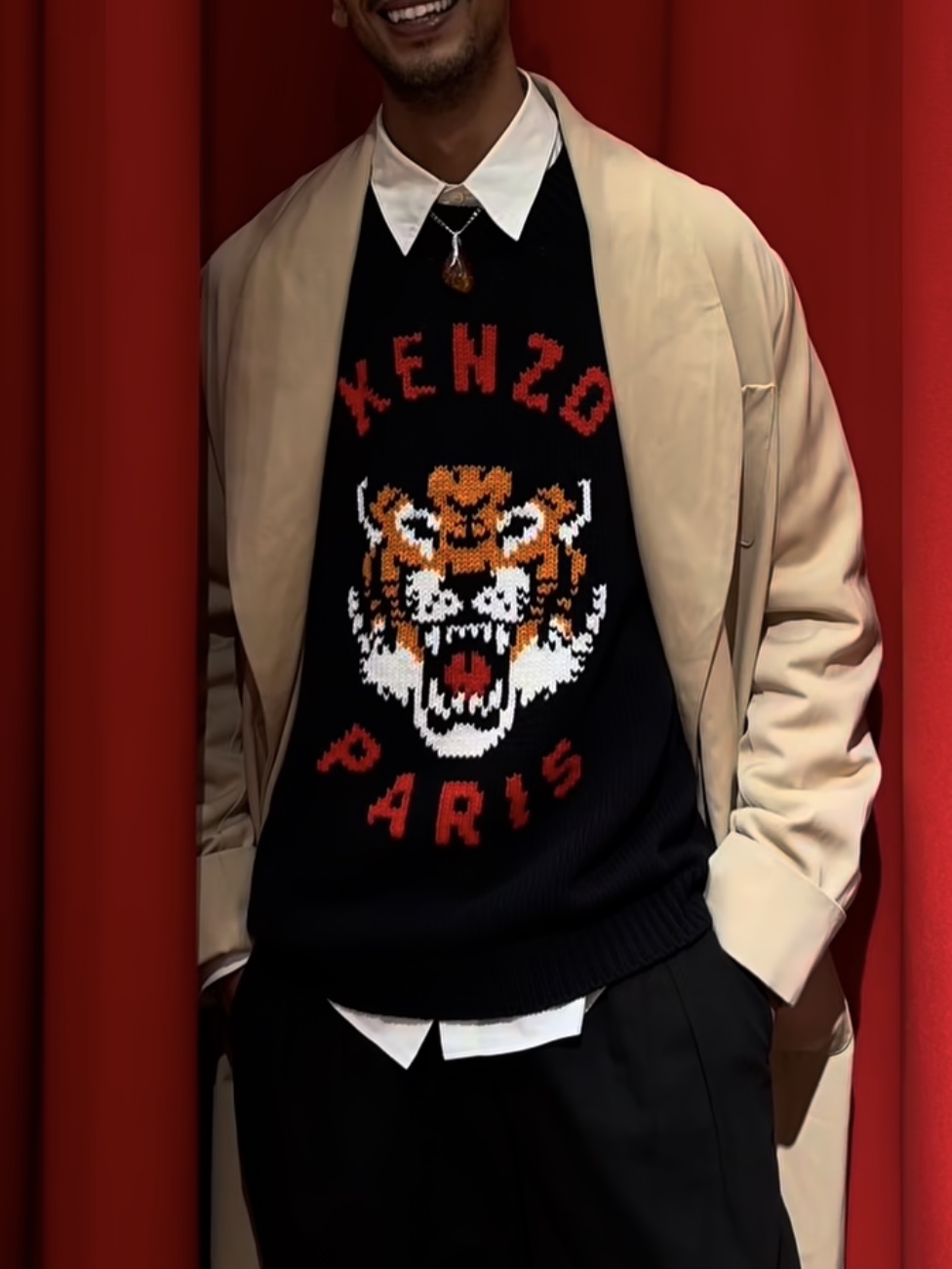 Kenzo Lucky Tiger Knit Black 착용 스타일