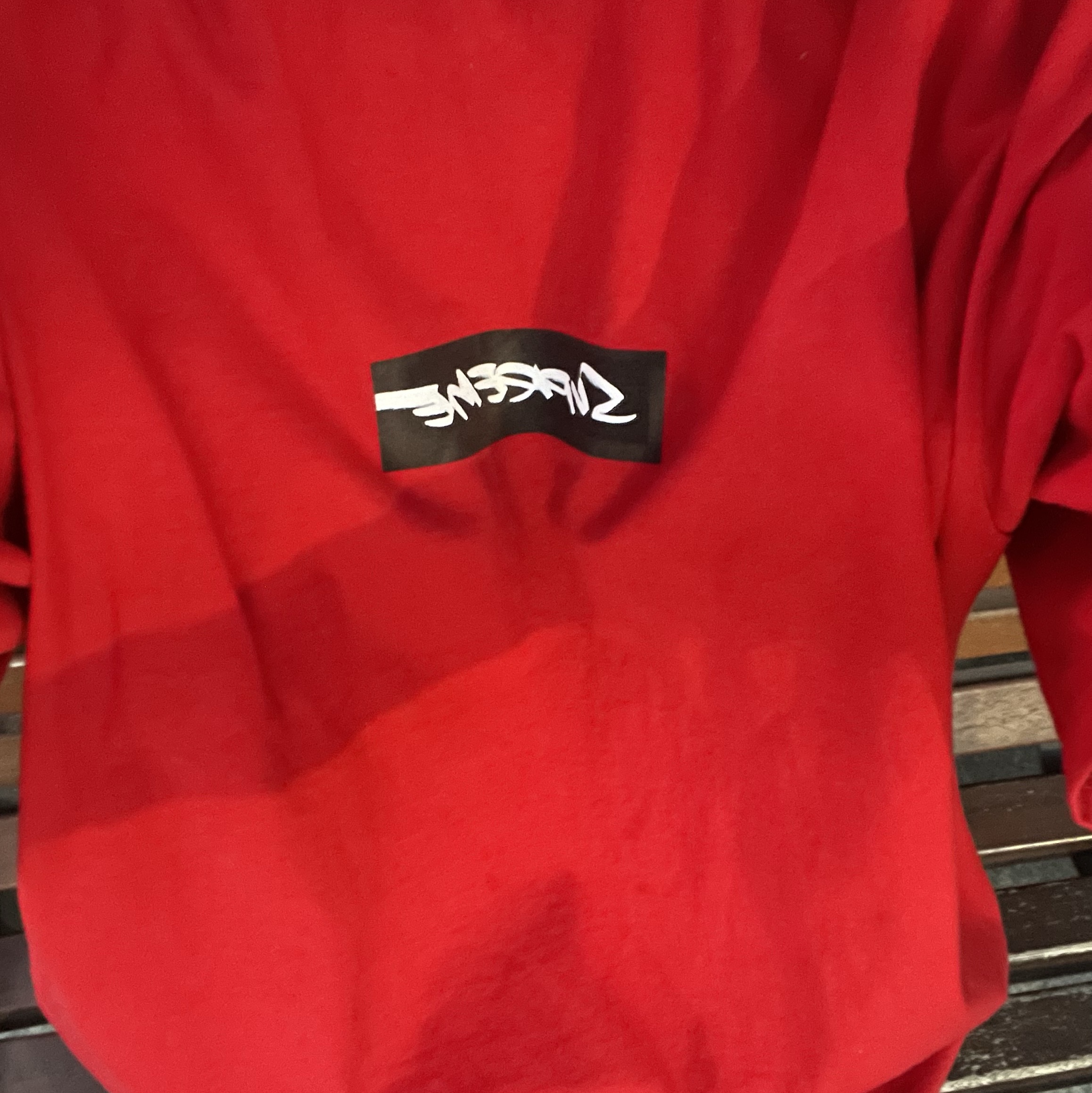Supreme Futura Box Logo T-Shirt Red - 24SS 착용 스타일