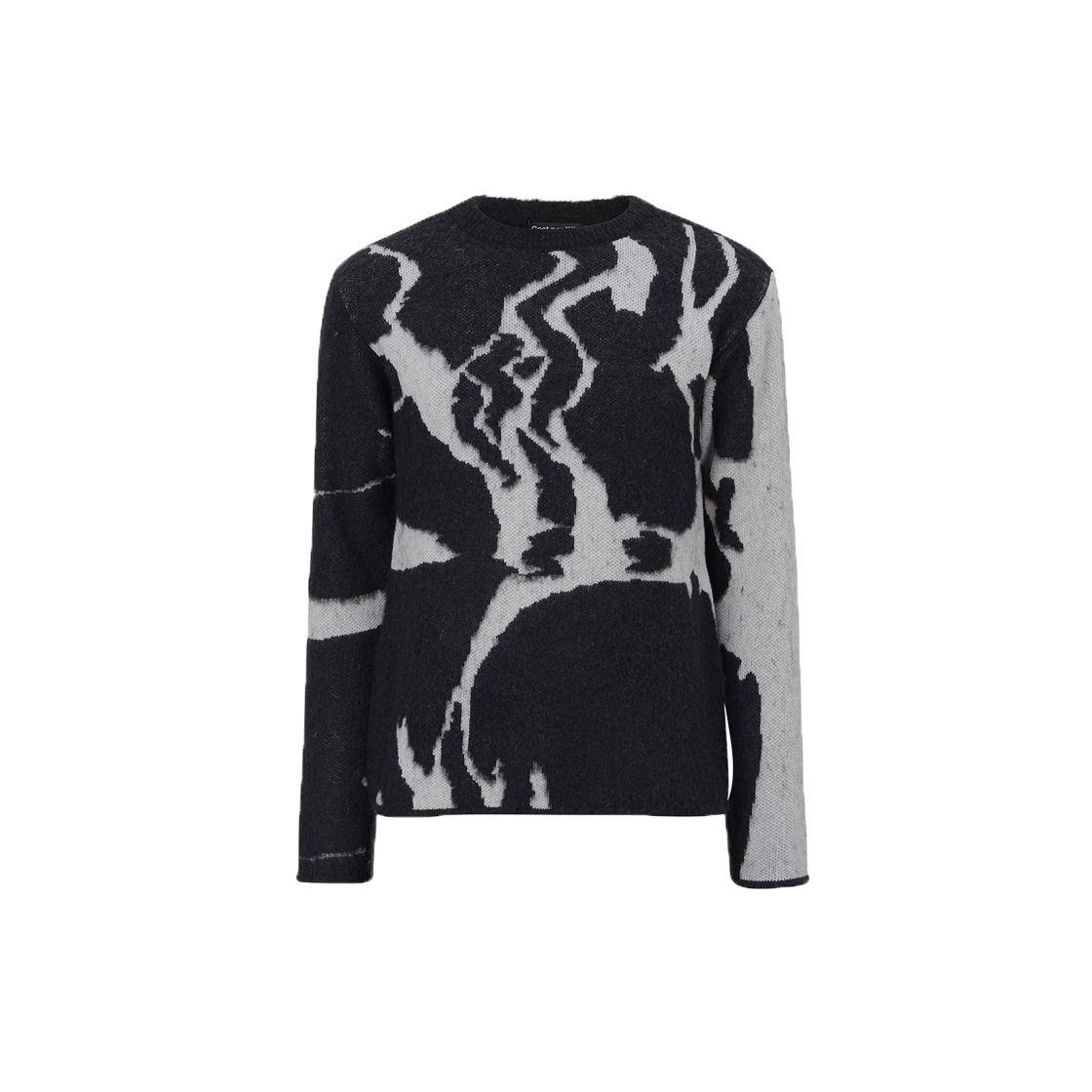23FWKNW01BK Cost per Kilo Cracked Graphic Jacquard Angora Knit Black
