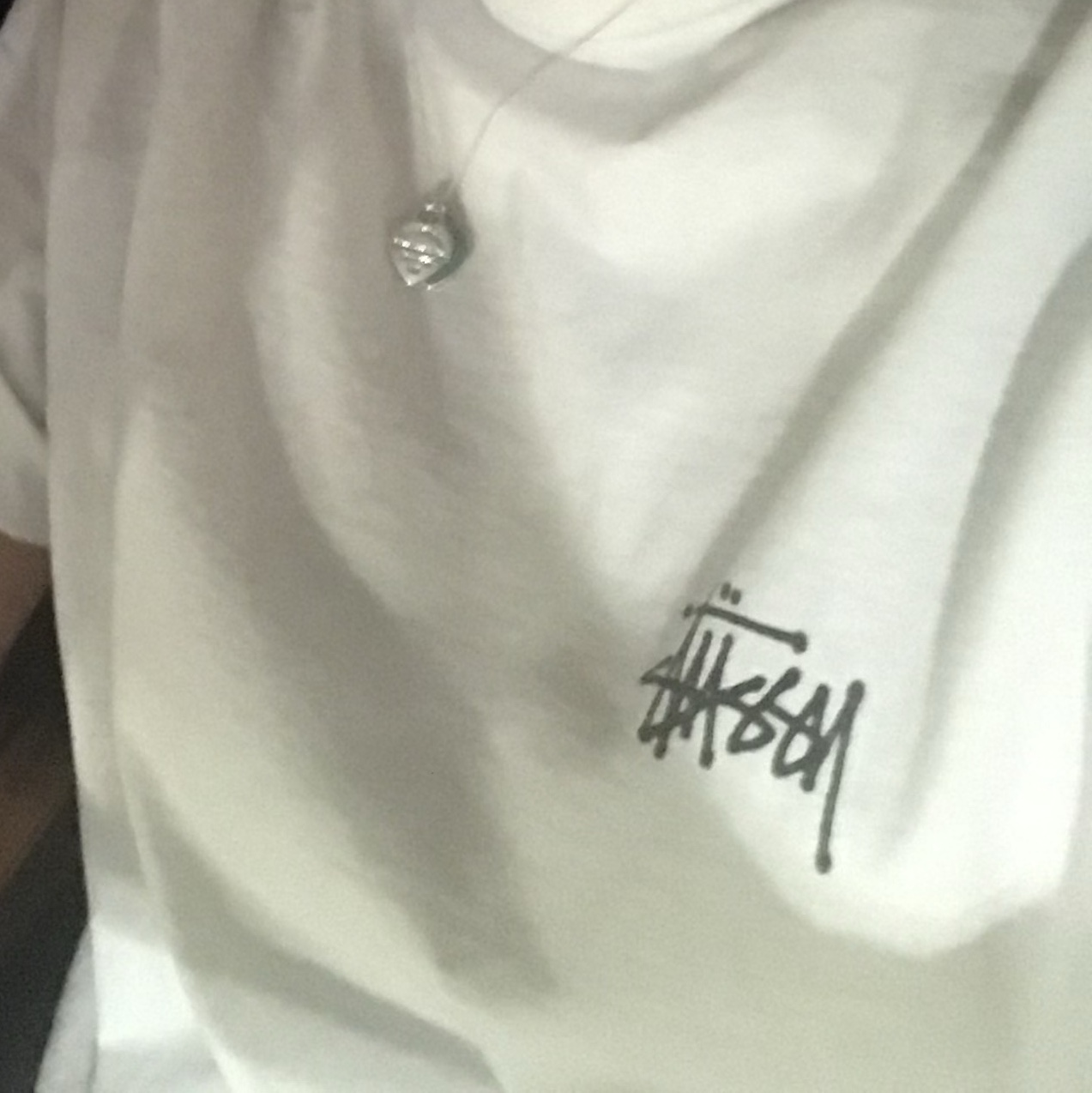 Stussy Melted T-Shirt White 착용 스타일